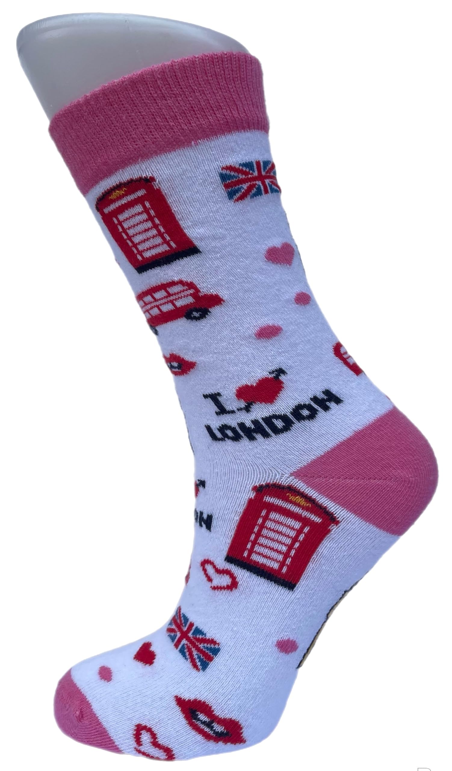 No.1 Gifts Women's Grey London Icons Big Ben Red Bus Union Jack Socks, Seamless Novelty Fun Gift Socks Eur 36-42 Uk 4-7