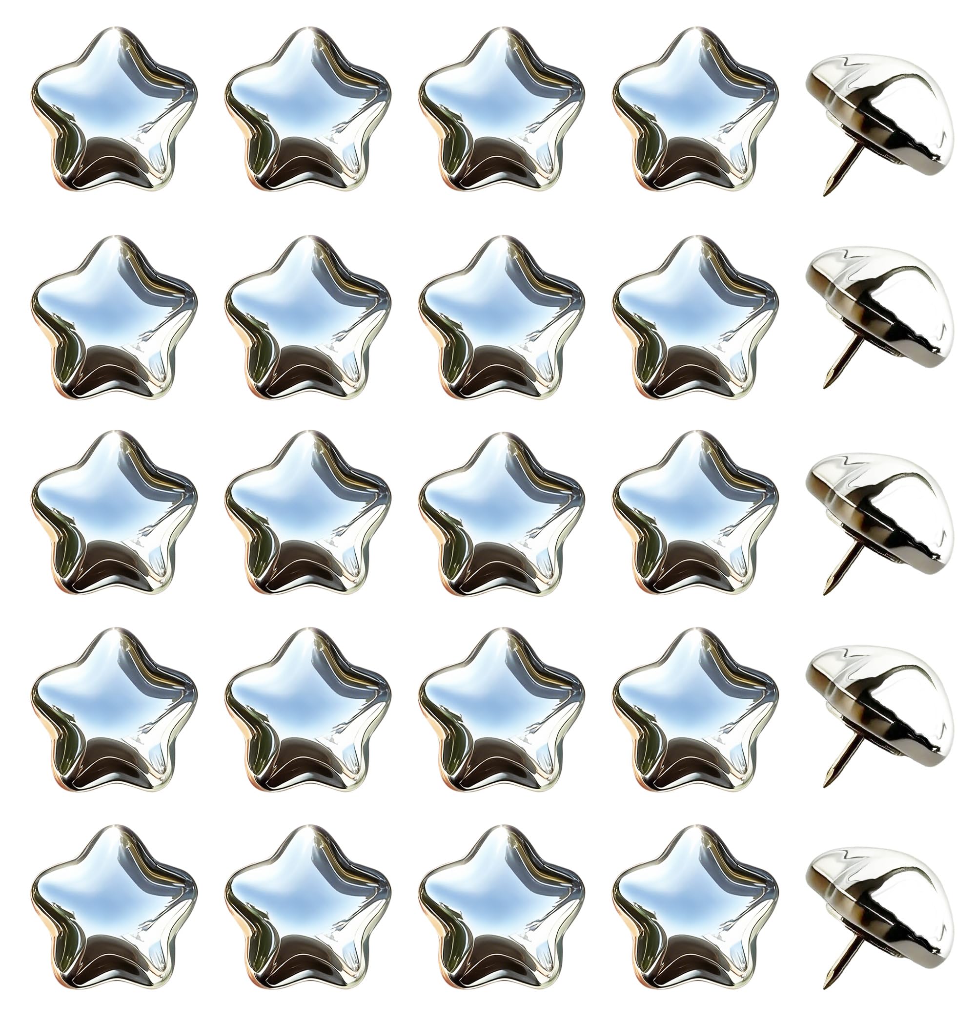 Silver Star Push Pins for Wall,Thumb Tacks for Bulletin Board,Metal Pins
