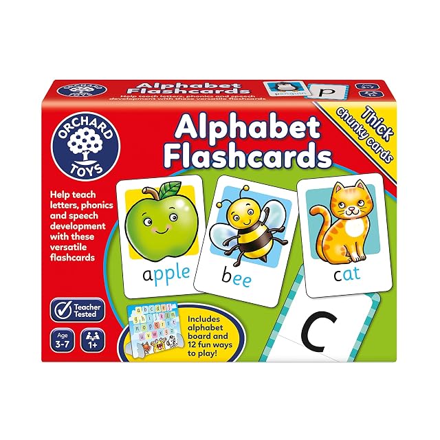 Orchard Toys Alphabet Flashcards, 26 Educational Double-Sided Flashcards, Teach The Letters of The Alphabet