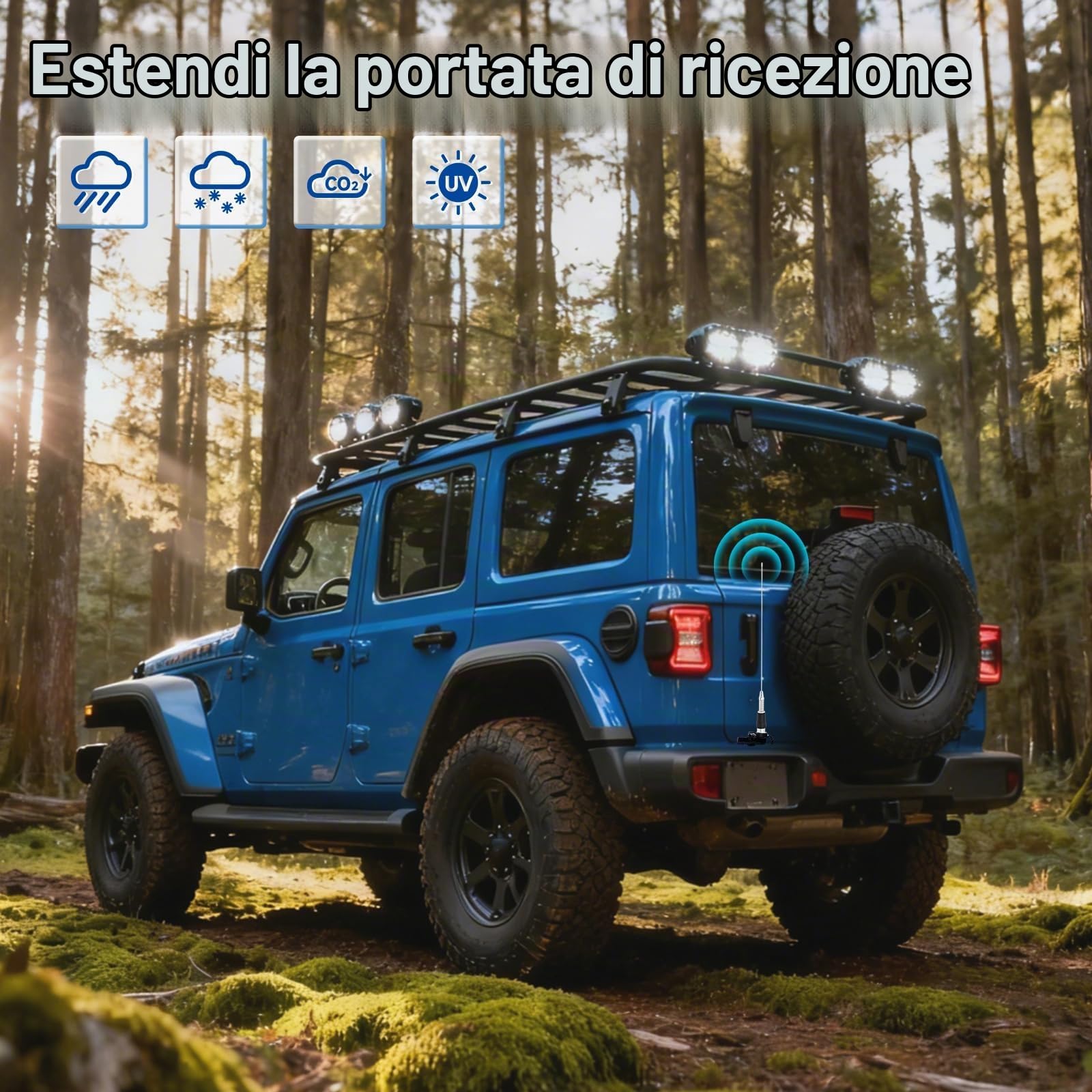 Bingfu Antenne Radio VHF Veicolare 136-174 MHz Fissa PL259 50 cm | con Molla di Ammortizzamento, Supporto a Staffa, Cavo 5 m, per Camion Camper, Radio Mobile, Radioamatore, VHF Marino