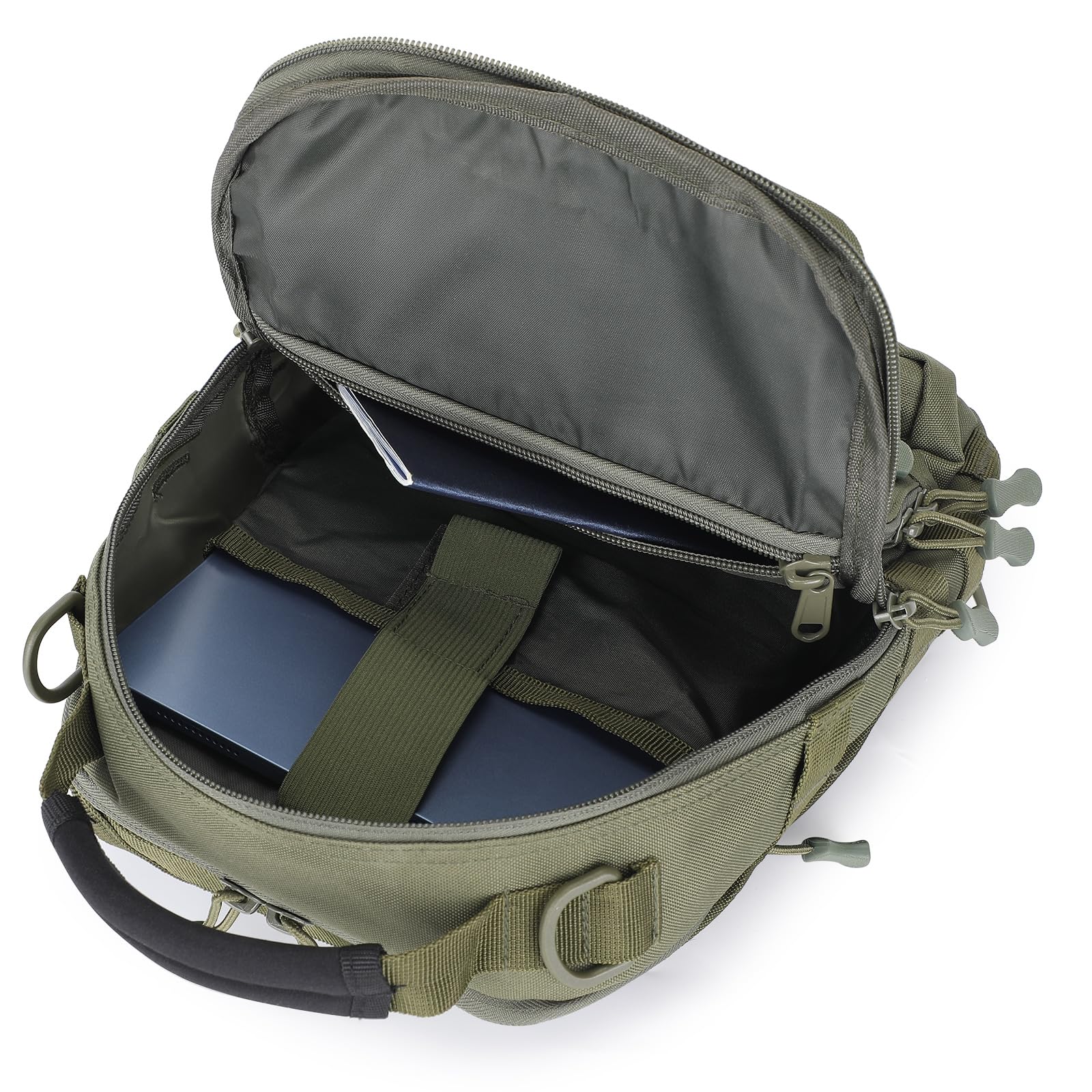 HUNTVP Brusttasche Schultertasche Chest Pack Slingrucksack Molle Crossbody Bag Umhängetasche Mini für Herren Damen Reise Wandern Outdoor