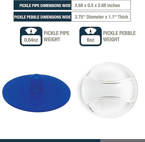 Miniatura 10 de Masontops Kits de 8 piezas de pepinillos de vidrio para pesos y tubos de pepinillo - Tapa pequeña de boca regular para decapado y enlatado