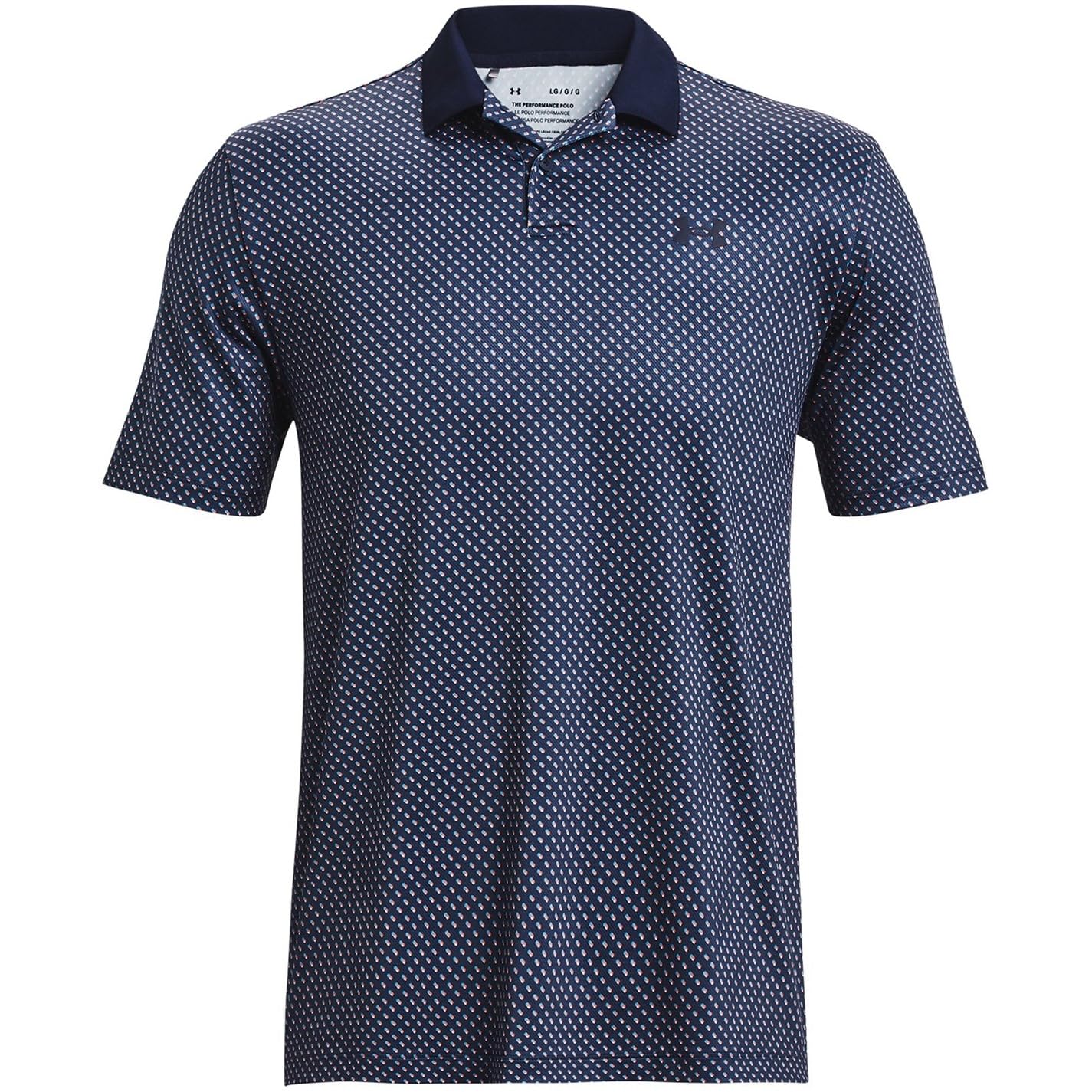 Under Armour Men's Midnight Navy/Venom Red/Midnight Navy Perf Printed Polo Shirt Xxl (Ua1377377-41108)