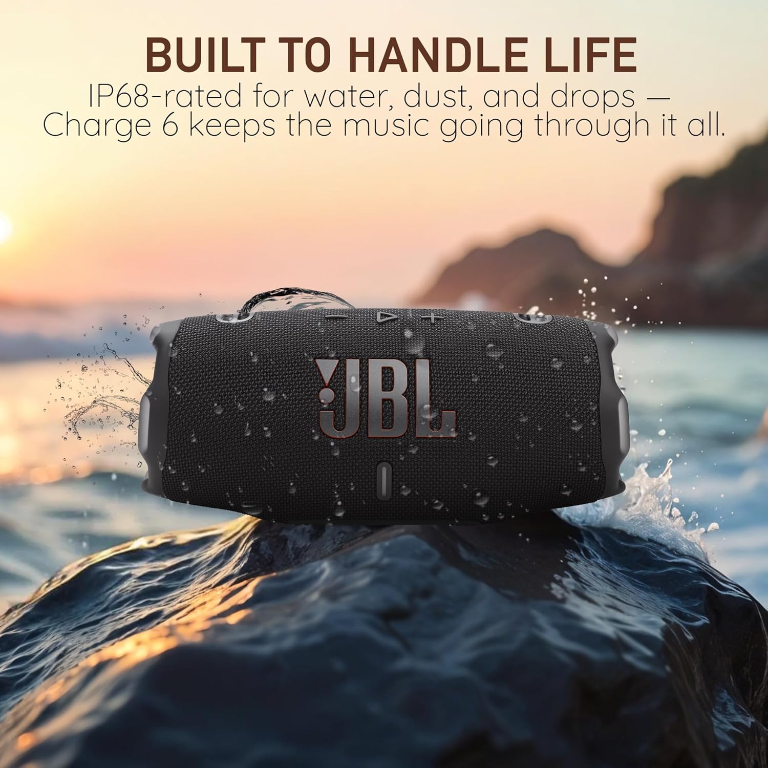 JBL Charge 6 Portable Bluetooth Speaker, IP68 Waterproof, Dustproof, Drop-Proof, AI Sound Boost, Built-in Powerbank, Carrying Strap, 28H Battery – Red – Boomph's Ultimate Performance Cloth Solution - Image 2
