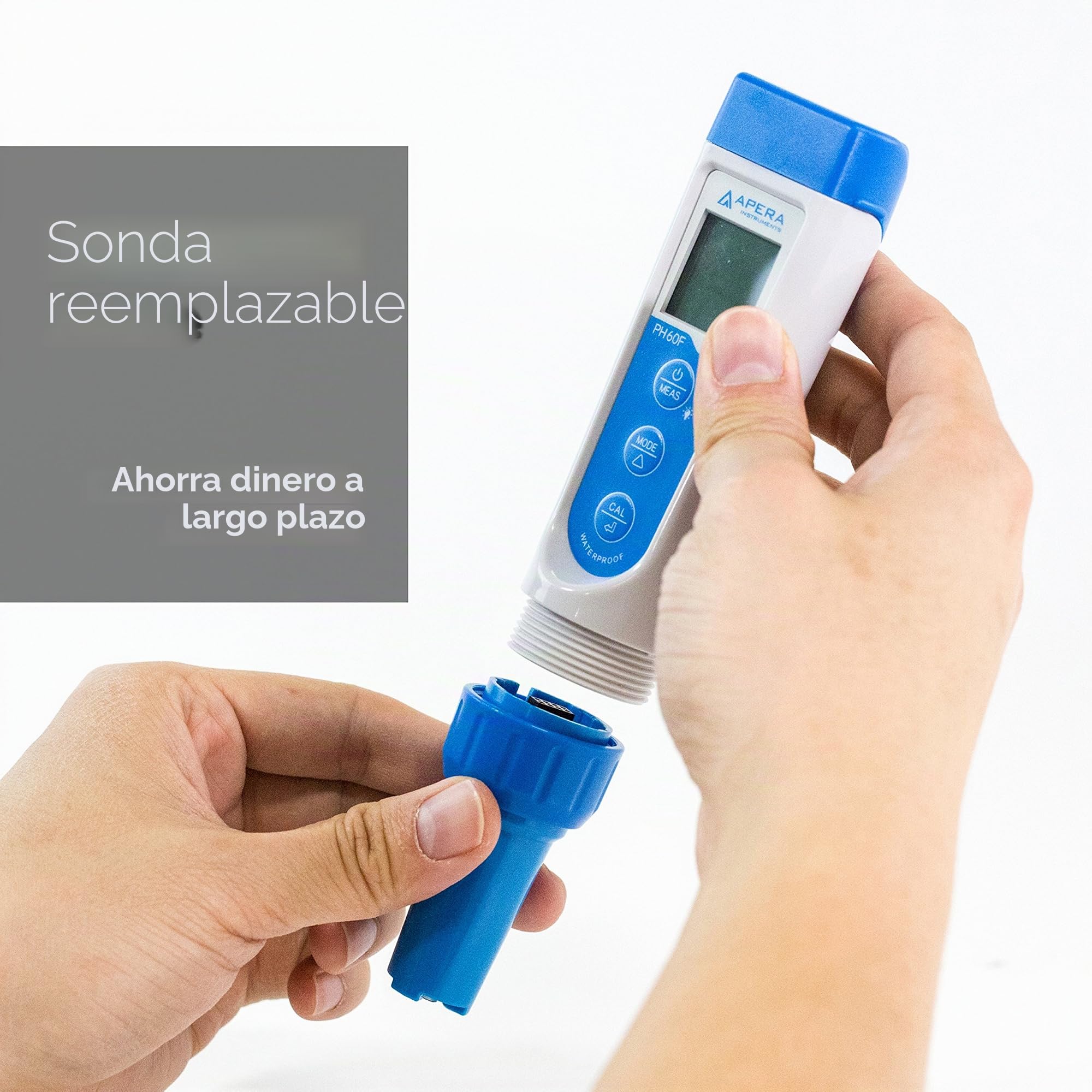 Medidor de conductividad Apera Instruments EC60 Premium (precisión de ± 1%, medición de EC/TDS/salinidad, electrodo BPB reemplazable, impermeable, medidor de temperatura)
