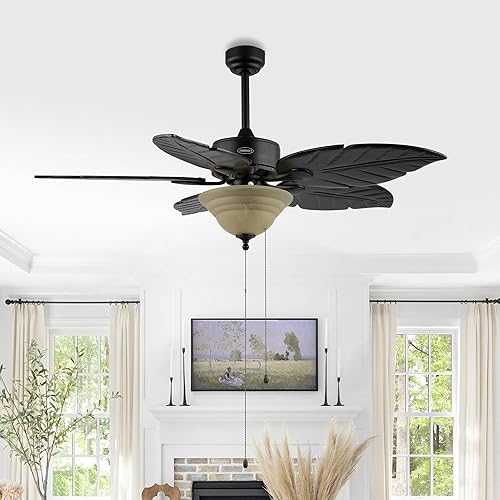 Miniatura 7 de JONATHAN Y JYL9720A Poinciana - Ventilador de techo LED de 52 pulgadas con 3 luces estilo costero bohemio de hierromadera con cadena de tracción,