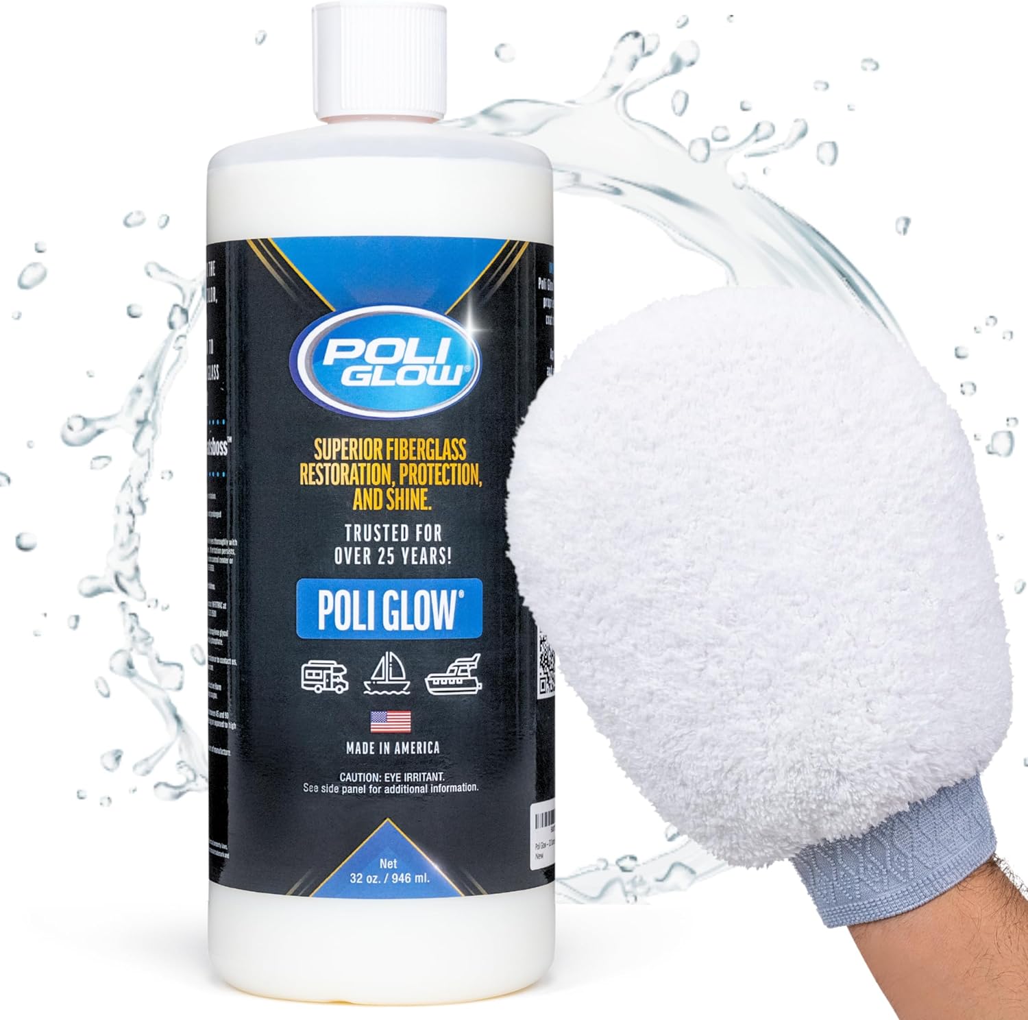 Poli Glow Boat & RV Polish Kit with Applicator Mitt