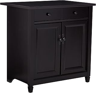 Sauder Edge Water Utility Cart/Stand, L: 28.19" X W: 19.45" X H: 29.02", Estate Black