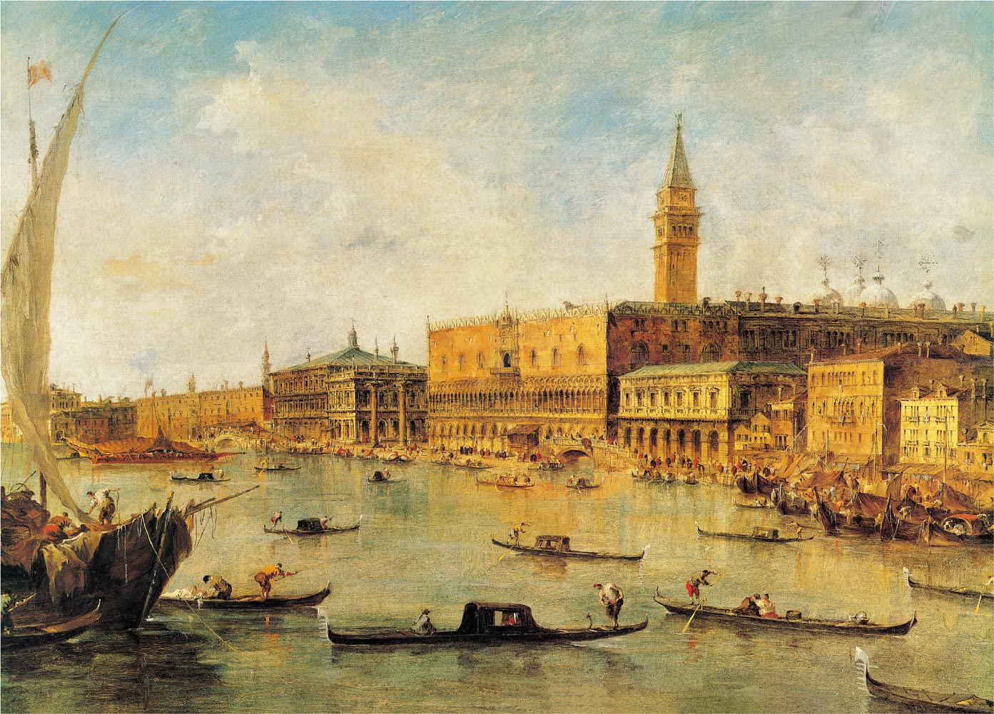 SuperPower® Abstract 1000 Piece Busy Italy Venice Harbor by Francesco Guardi Italian Waterways Landscape Oil Painting Jigsaw Puzzles for Creative Adults Teens Entertainment Educational Toys