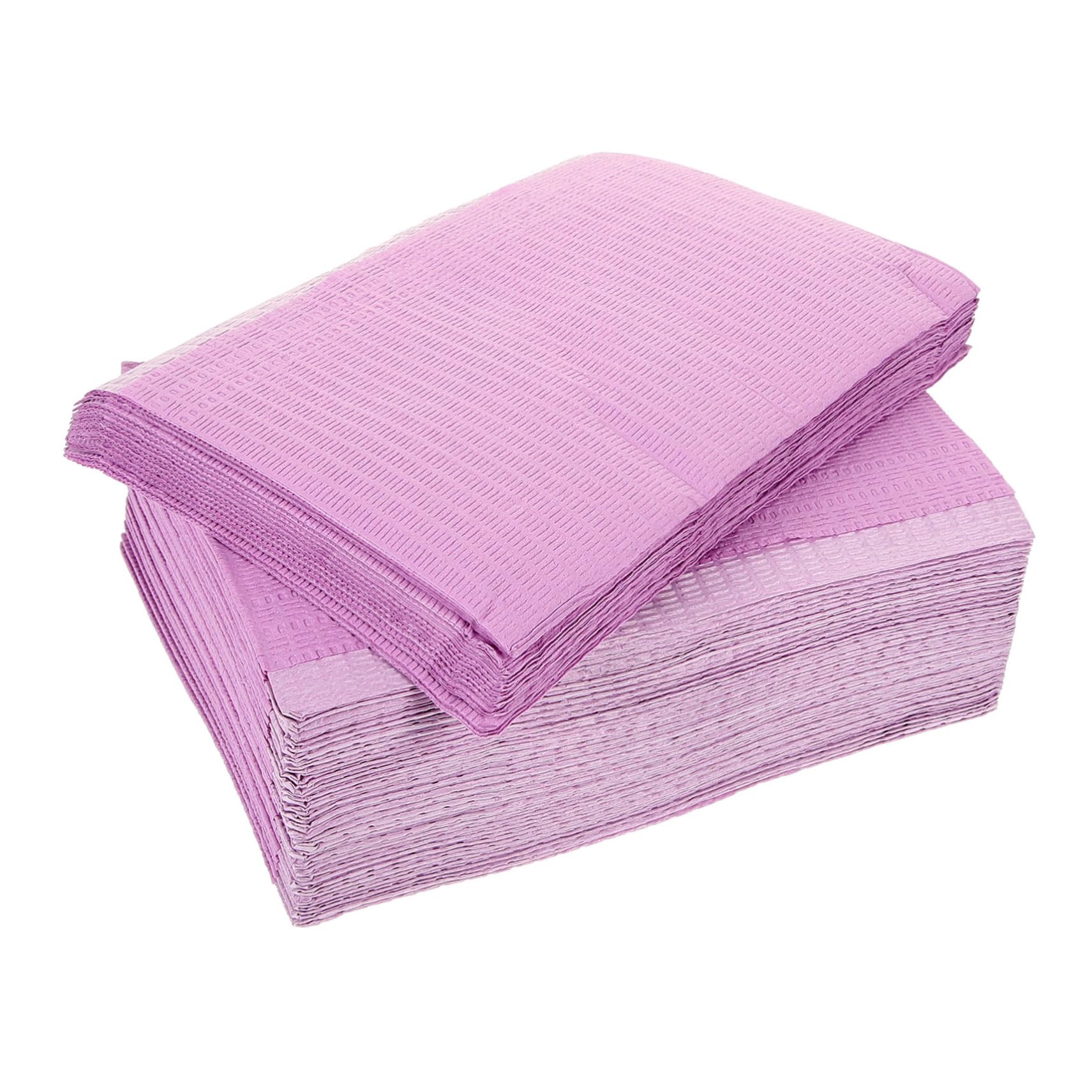 125 Feuilles Bavoirs Dentaires Jetables Non Tissé Couleur Violette Pratiques et Hygiéniques pour Usage et