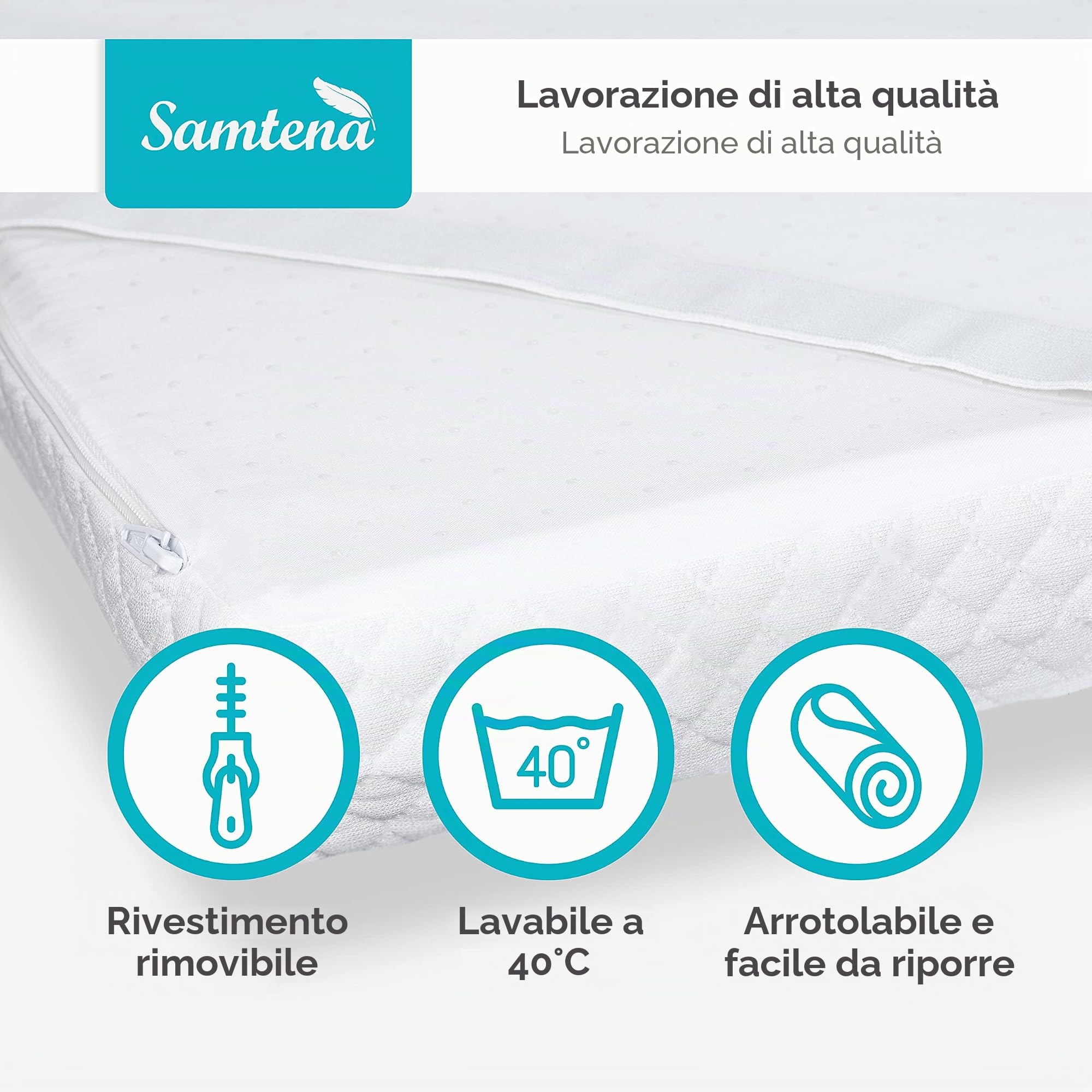correttore Materasso viscoelastico con Effetto Memory Foam, 100x200x5cm