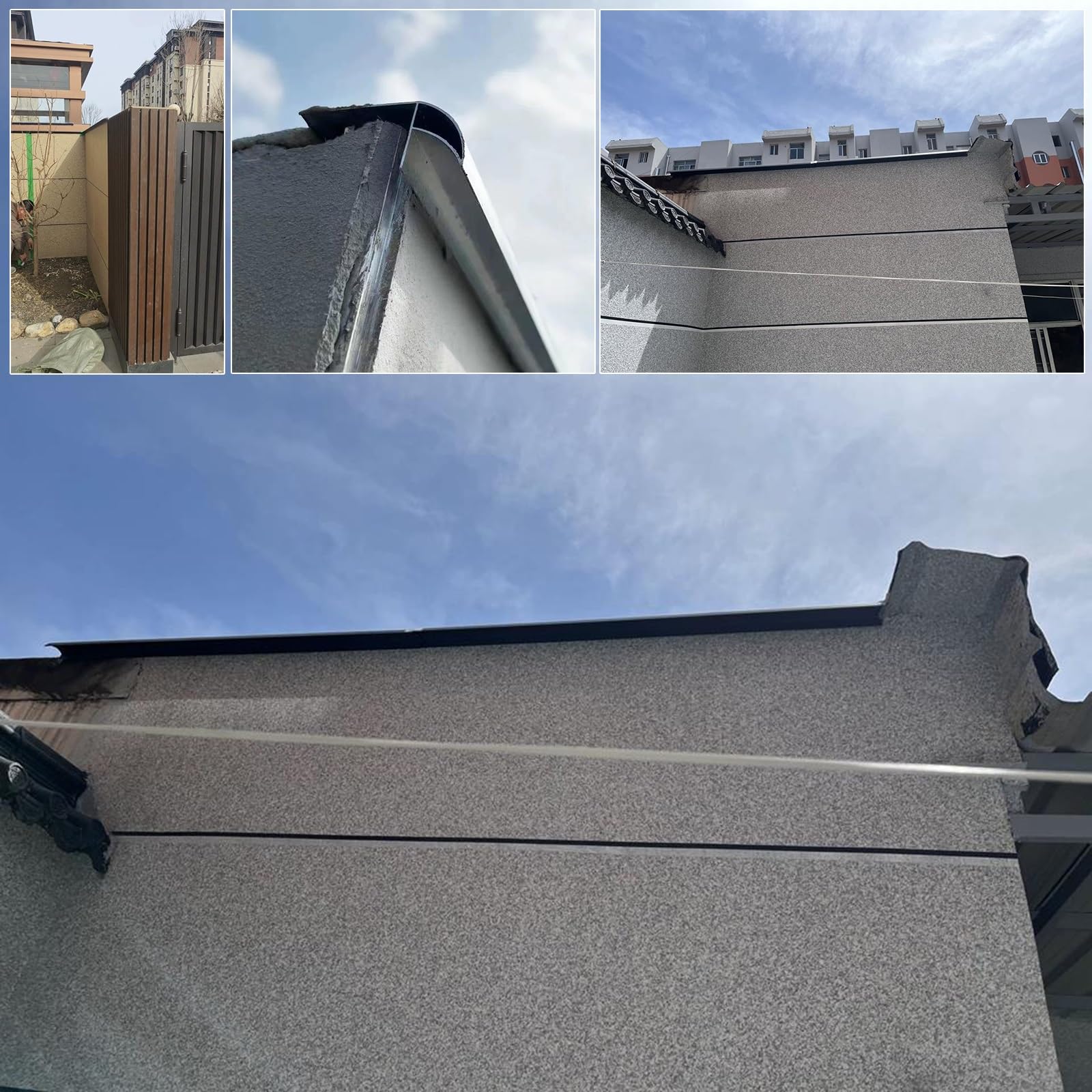 LXLZYXSF Perfil De Aluminio De 11 Cm De Ancho Extra Remate Vierteaguas para Tejados Desviador De Lluvia Recortable Perfil para Alféizar De Ventana para Balcones(Brown,L 195cm/6.4ft)