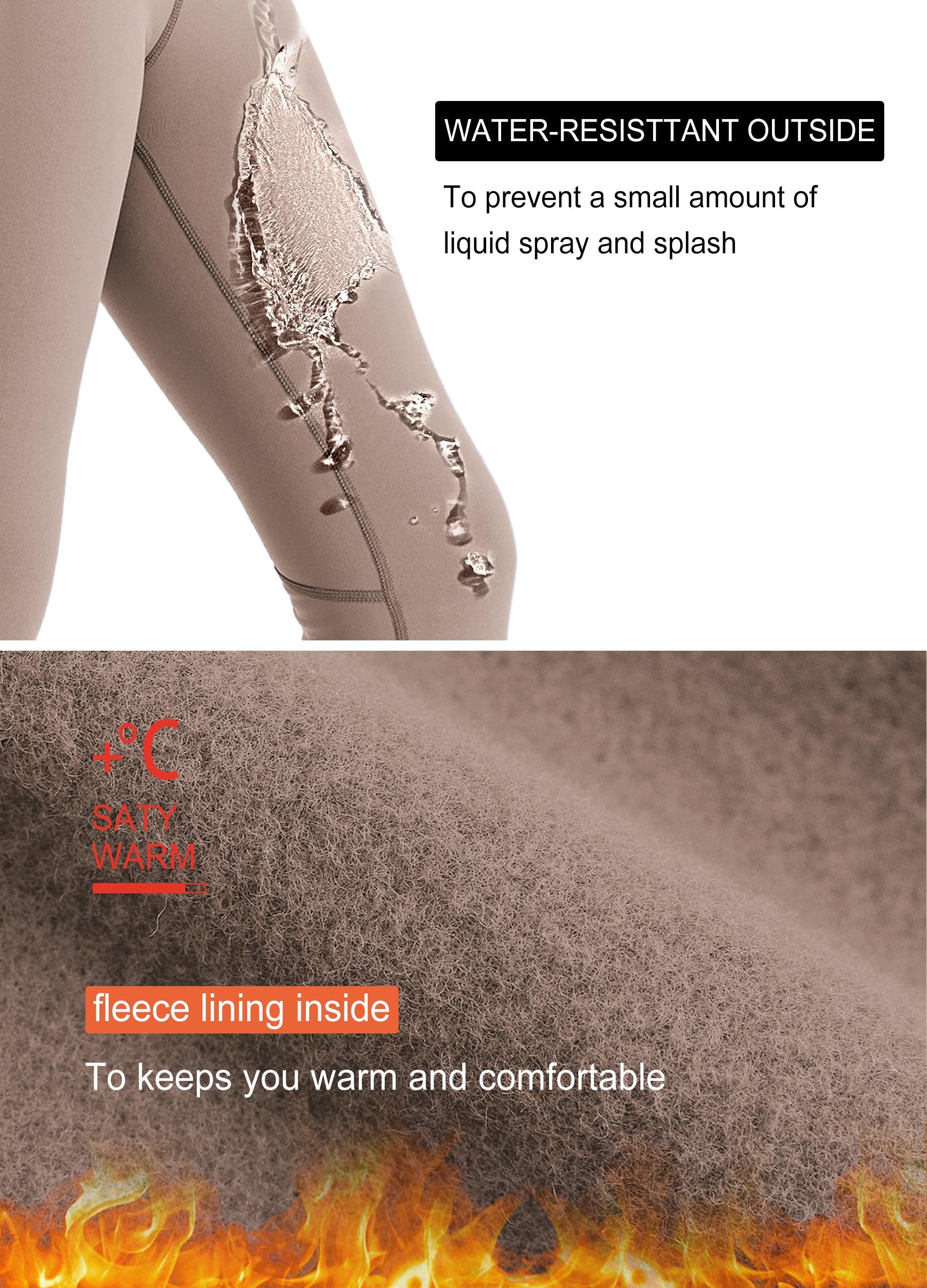 Willit Leggings thermiques doublés en polaire avec poches pour fille - Résistant à l'eau