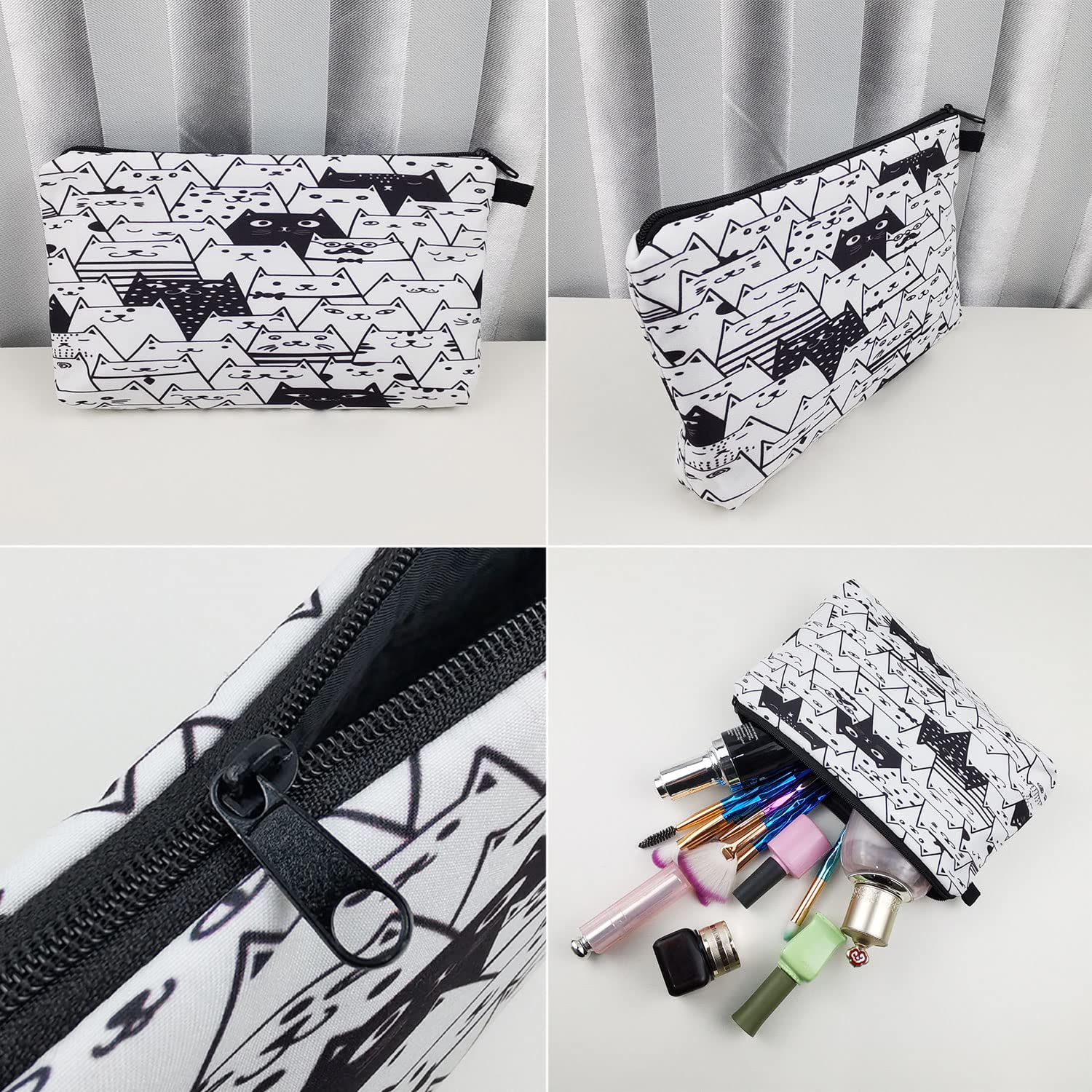 Showudesigns Kosmetiktasche – Hund & Blume Motiv, Aus PU-Leder, 27,5x17x8,5 Cm, Leicht & Vielseitig