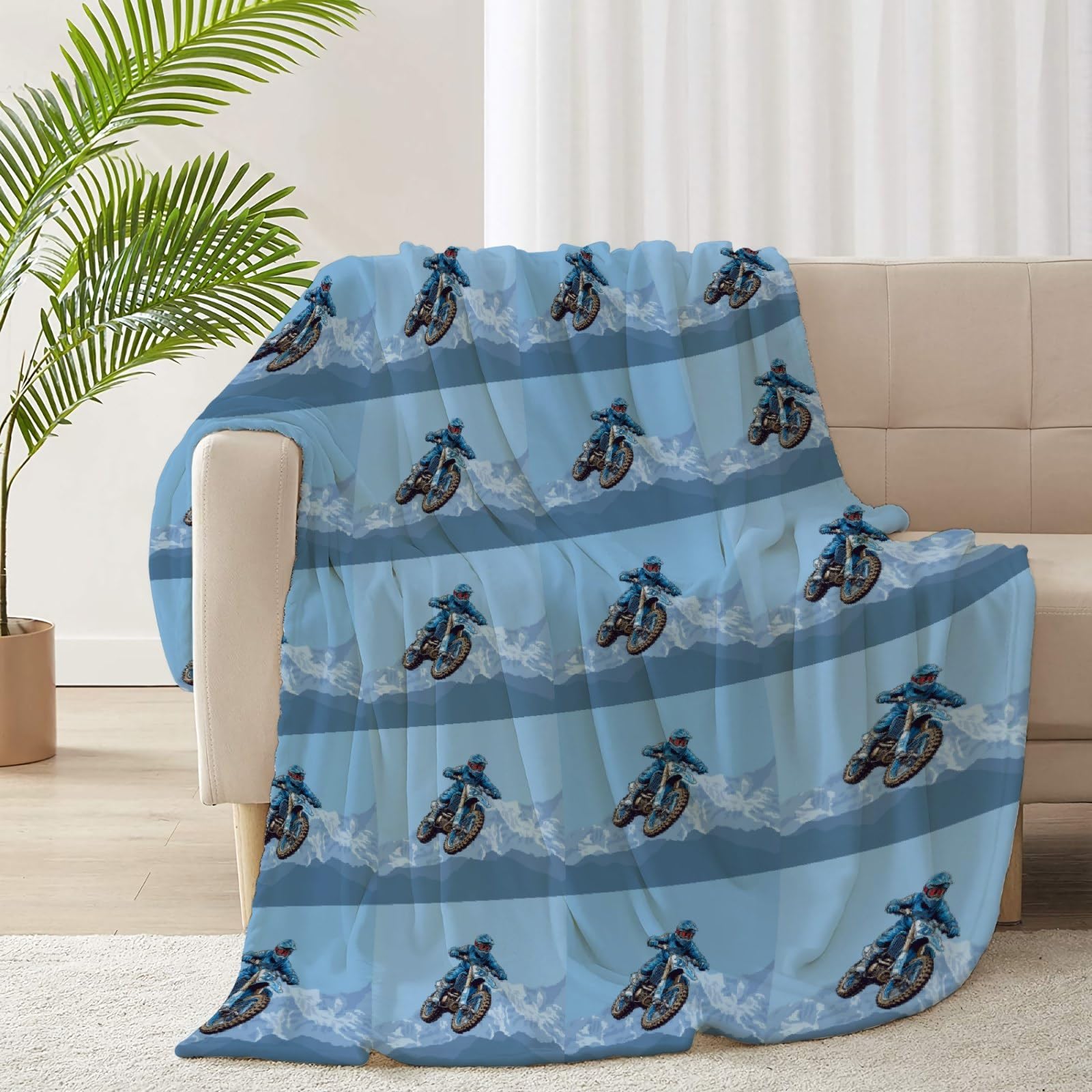 Dirt Bike Blanket Gift for Boys Kids Motorcycle Blanket Stuff