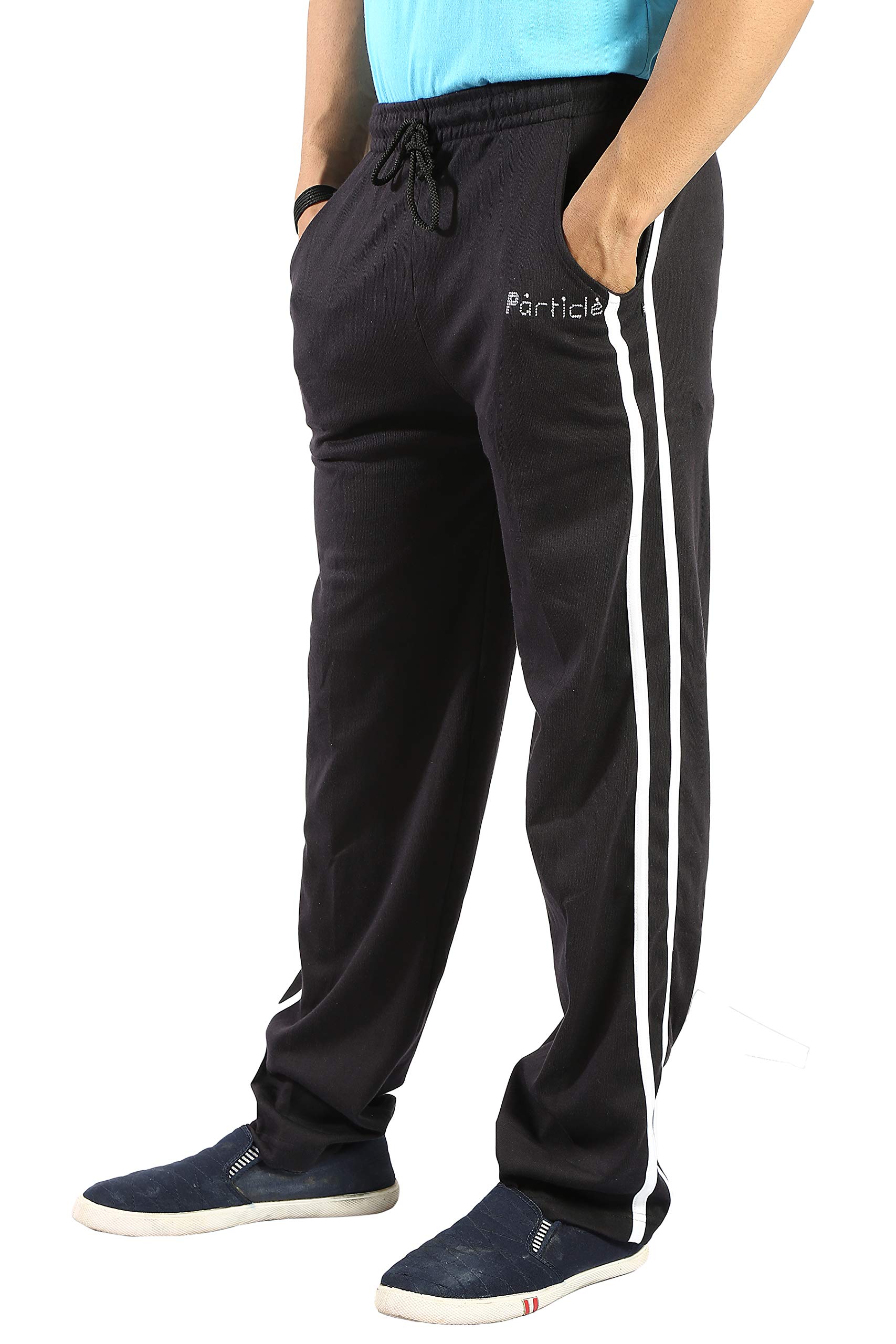 particle Men's Plus Size Track Pants | Big & Tall Design (Waist 36-54) | 230 GSM Cotton Corduroy Texture | Regular Fit Lounge Pants with Dual Side Stripes & Long Round Pockets-picture-12