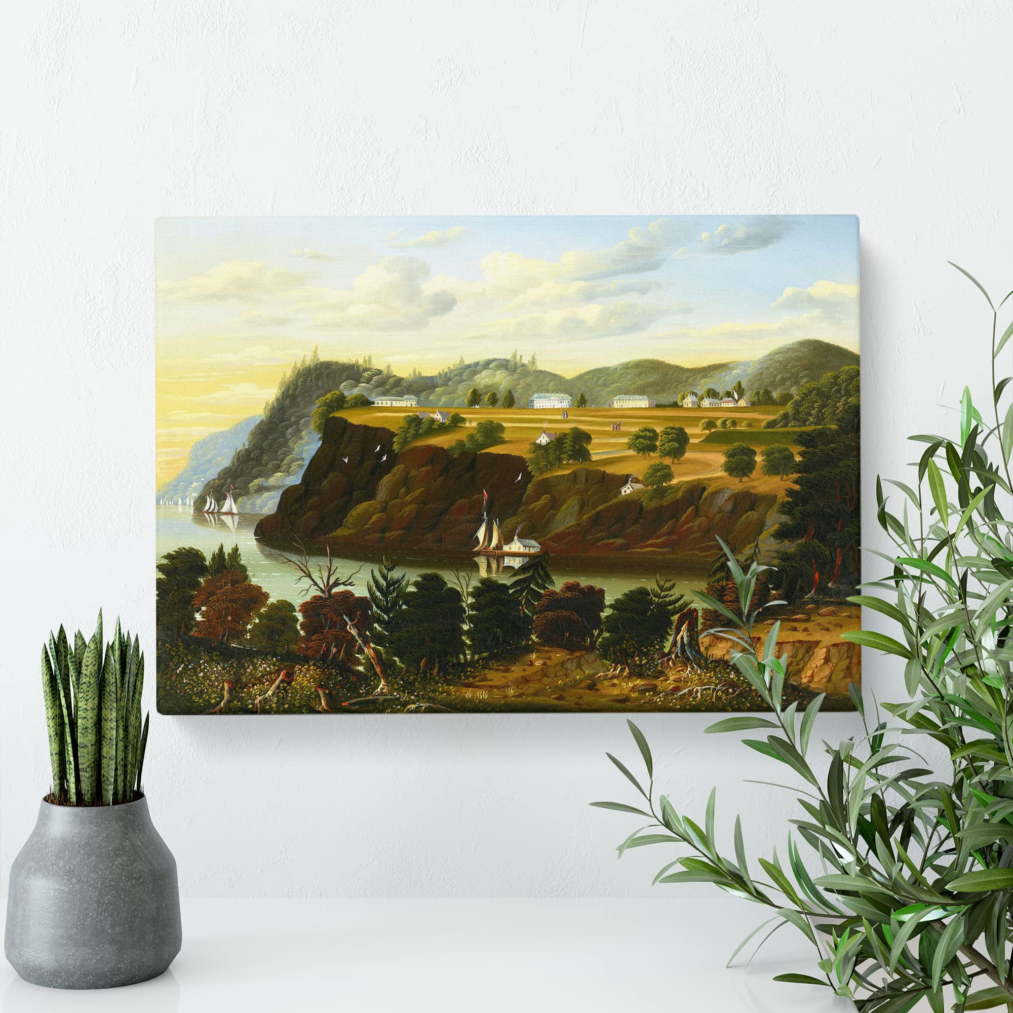 View Of West Point By Thomas Chambers Canvas Print, Mixed, 25L x 50W cm - Image 3