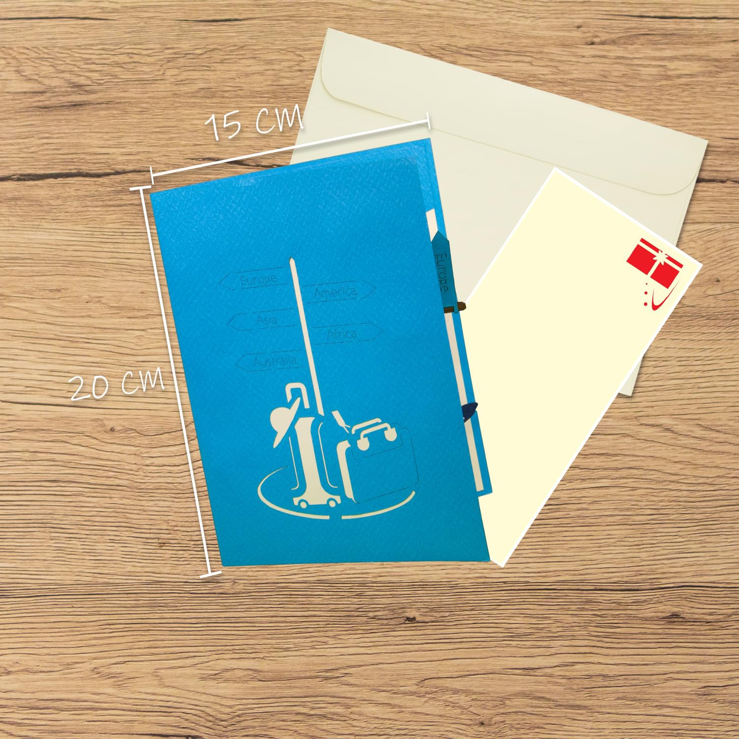 LINPOPUP®, N246 Carte De Vœux Pop-up De Voyage 3D Pour Vacances, Bon D'achat Pour Billet D'avion, Voyage Dans Le Monde, Anniversaire, Emballage D'argent