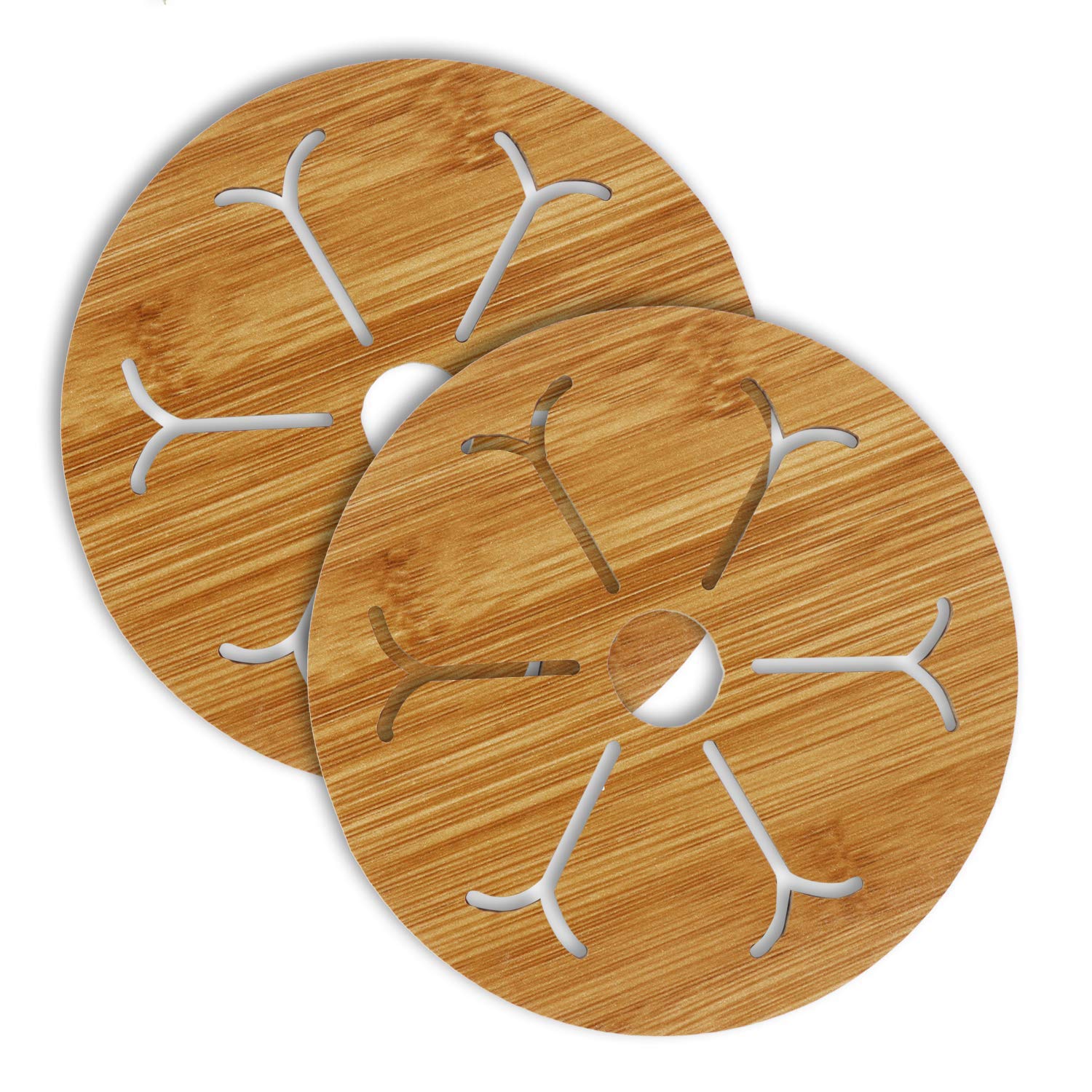 HOKIPO® Eco-Friendly Bamboo Wooden Coasters for Home Pan Pot Holder for Dining Table Heat Pad for Kitchen - Pack of 2 (AR2925) (B085LCV767) Amazon Price History, Amazon Price Tracker