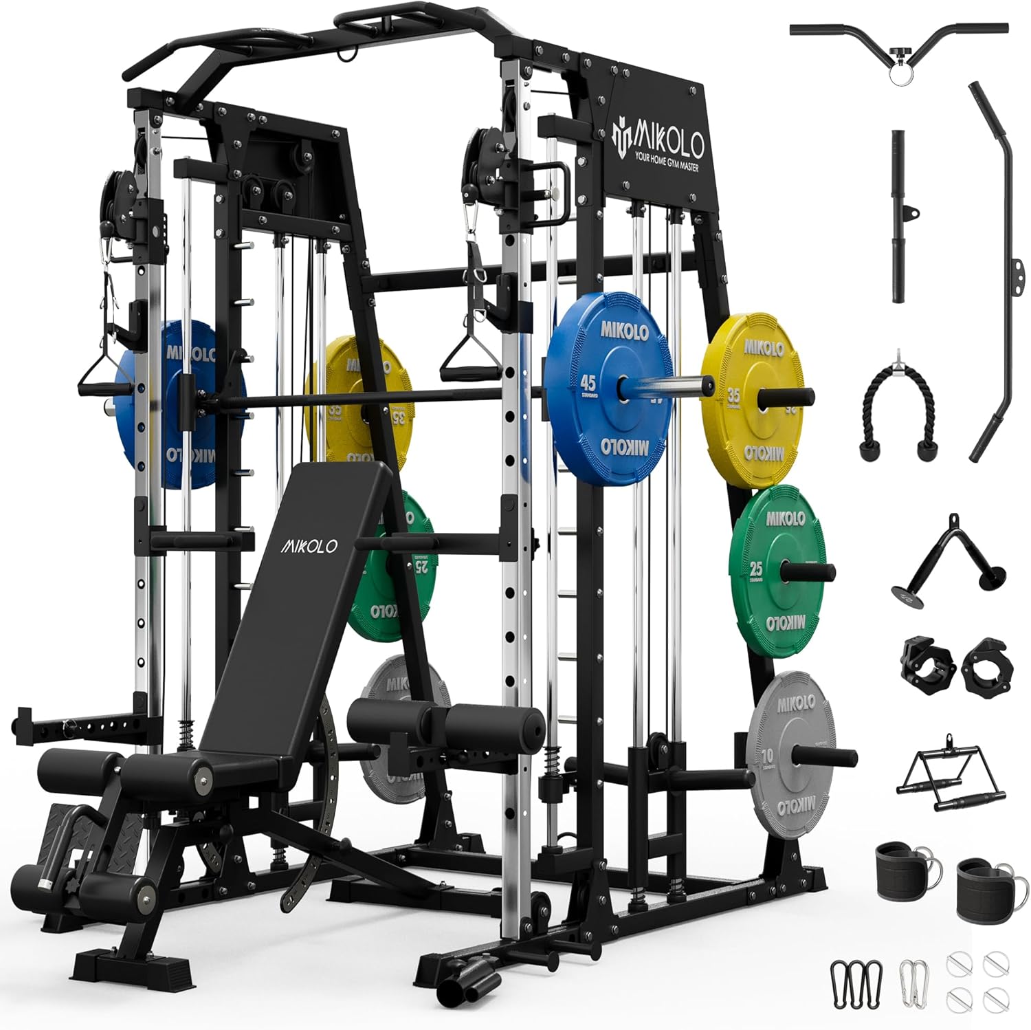 Mikolo M4 Ultra Smith Machine - Cable Crossover System & Multi-Function Power Cage