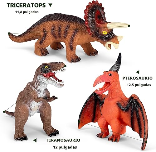 Miniatura 3 de Juguetes de dinosaurio gigante de 7 piezas, juguete de dinosaurio grande para niños, juguetes de dinosaurio gigante realistas para niños de 3 a 5