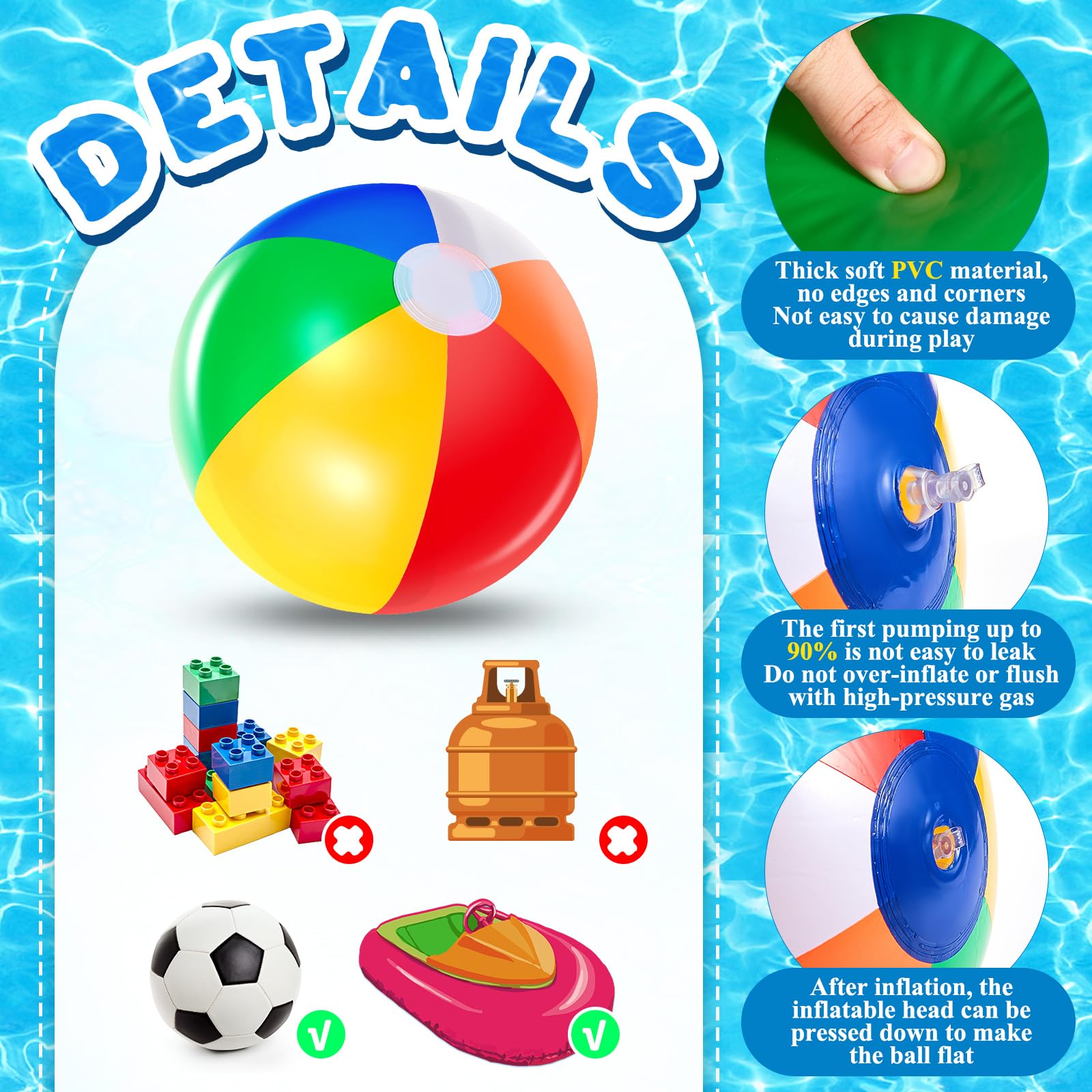 Wasserball Strandball 40 Cm – Aufblasbar, Mehrfarbig, Für Strand, Pool & Garten, Sommer-Spielzeug
