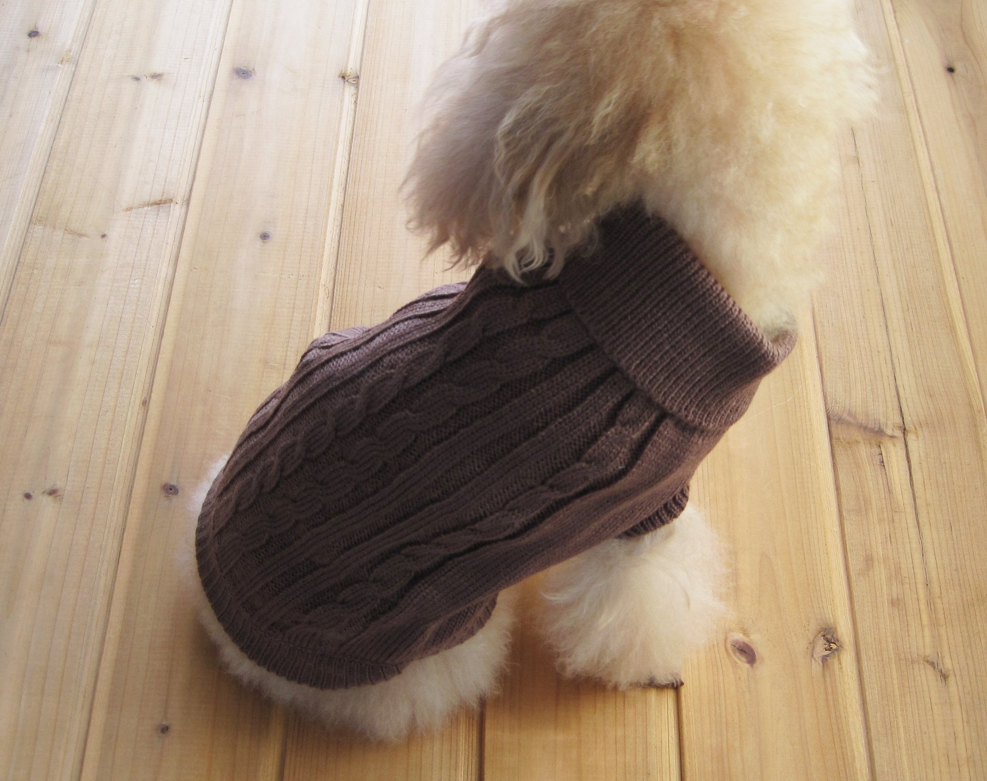 FAMI Dog Clothes Dogs Sweater Soft Puppies Clothing Winter Puppy Sweaters Warm Outfit for Dogs Small XS S Cat Apparel (Brown,X-Small)