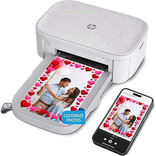 HP Sprocket Studio Plus 4x6 Wireless Instant Photo Printer, 10 Sheets + Cartridge, Wi-Fi, Premium Dye Sublimation, Compact Home Use, Prints Vibrant Color Pictures, Editing App for Creative Photos