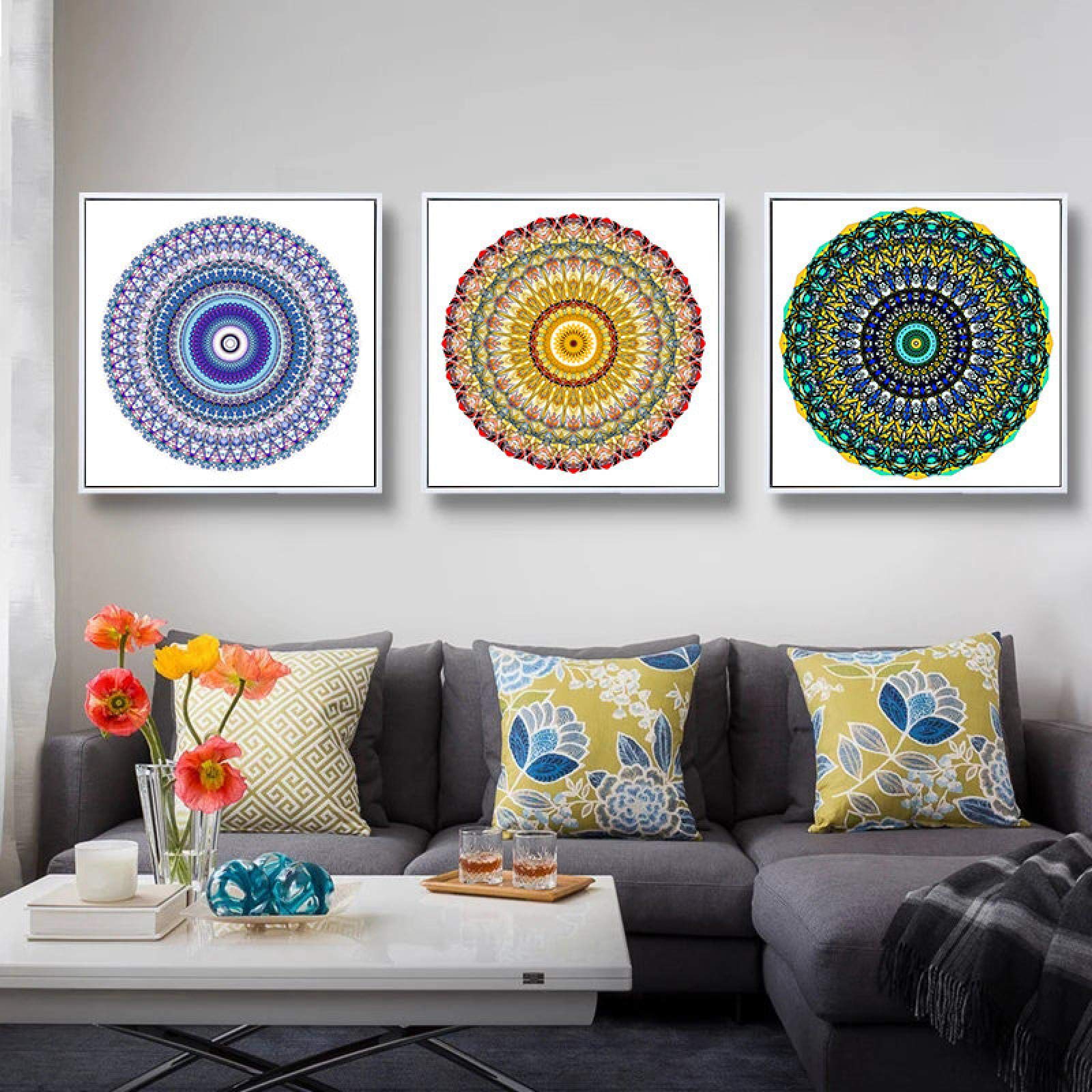 Affiche salon abstrait fleur nordique pour une décoration murale colorée