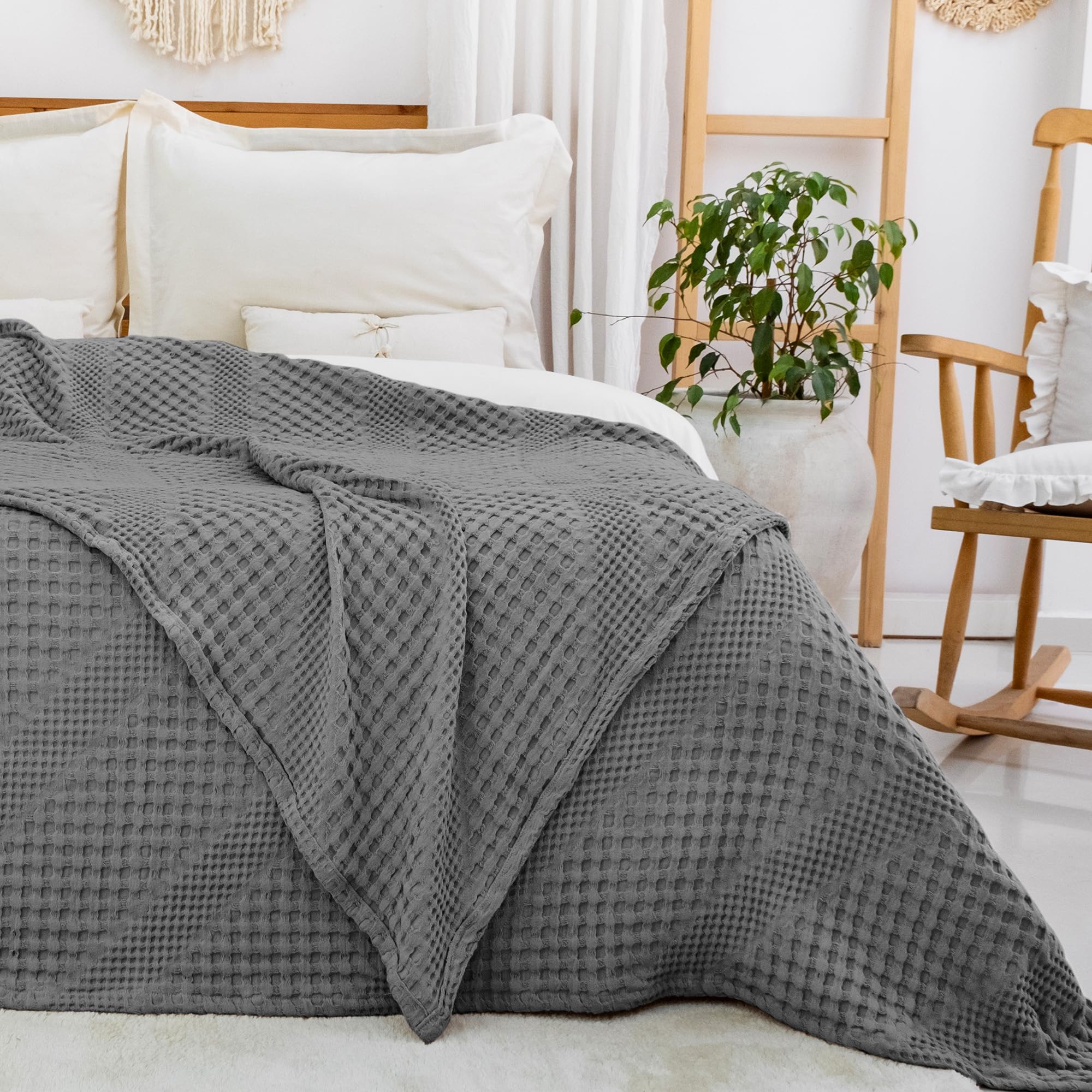 Milam London Bed Throw King Size Bedspread, Grey, 220 x 250 cm - Image 4