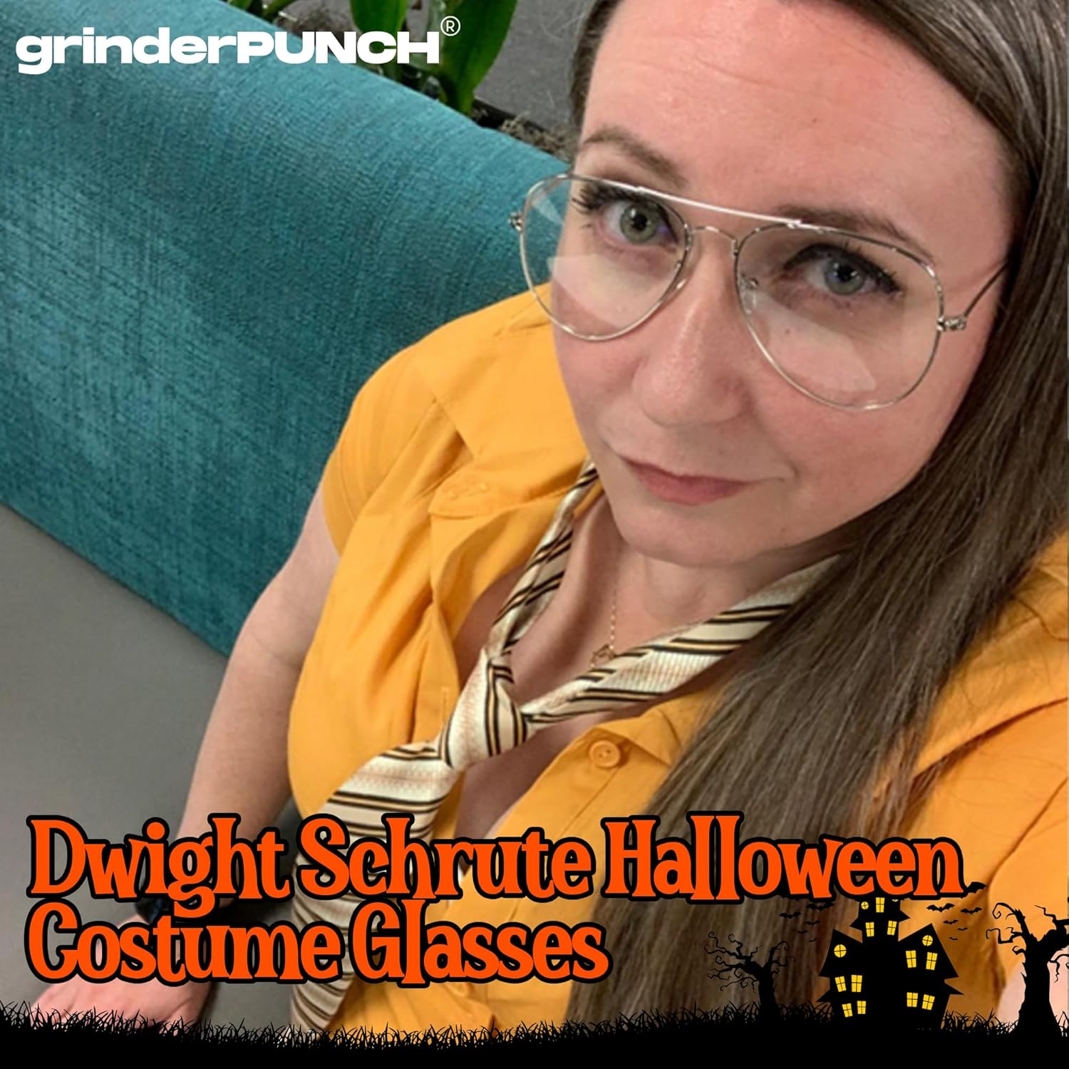 Clear Lens Gold Square Aviator Glasses Classic Non-Prescription for Fashion - Image 8