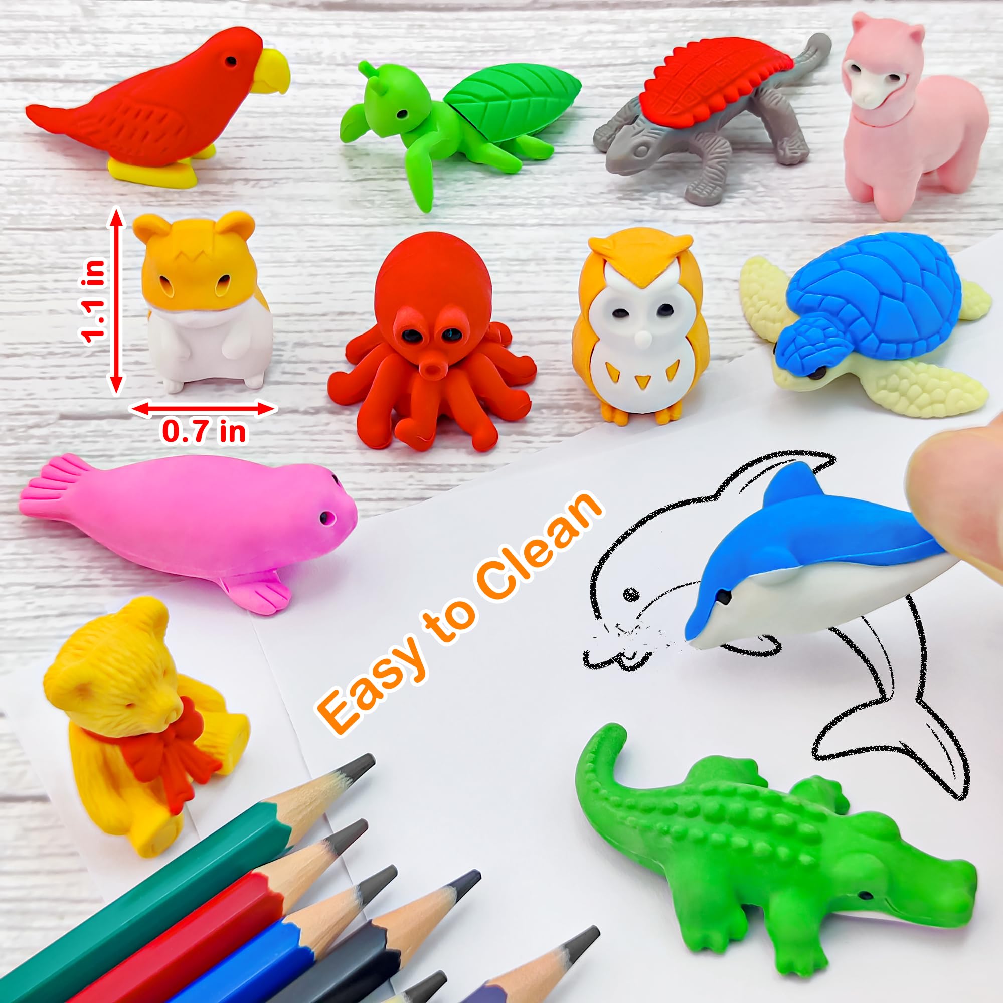 Amazon.co.jp: 動物消しゴム デスクペット 70個 子供用 教室での賞品