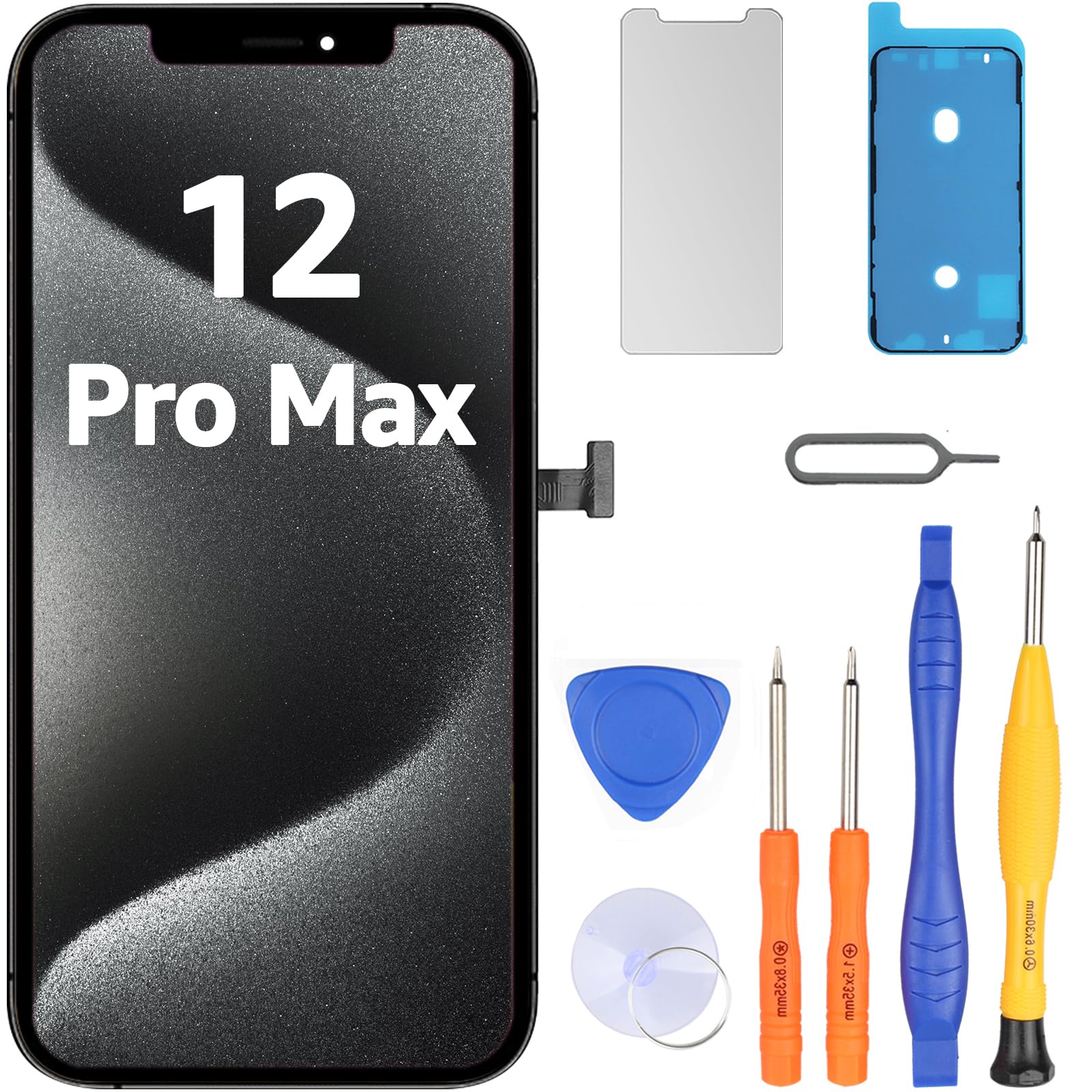 LL TRADER - Schermo LCD per iPhone 12 Pro Max 6,7" Schermo di Ricambio FHD Touch Screen 3D Touch Digitizer, Kit di Riparazione con Montaggio del Telaio 2026