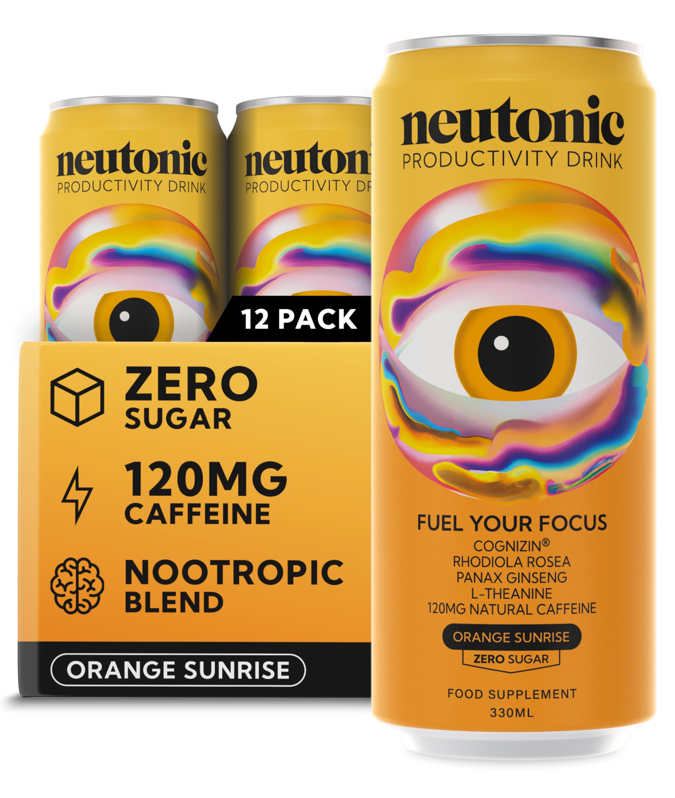Neutonic Nootropic Productivity Energy Drink, Orange Sunrise