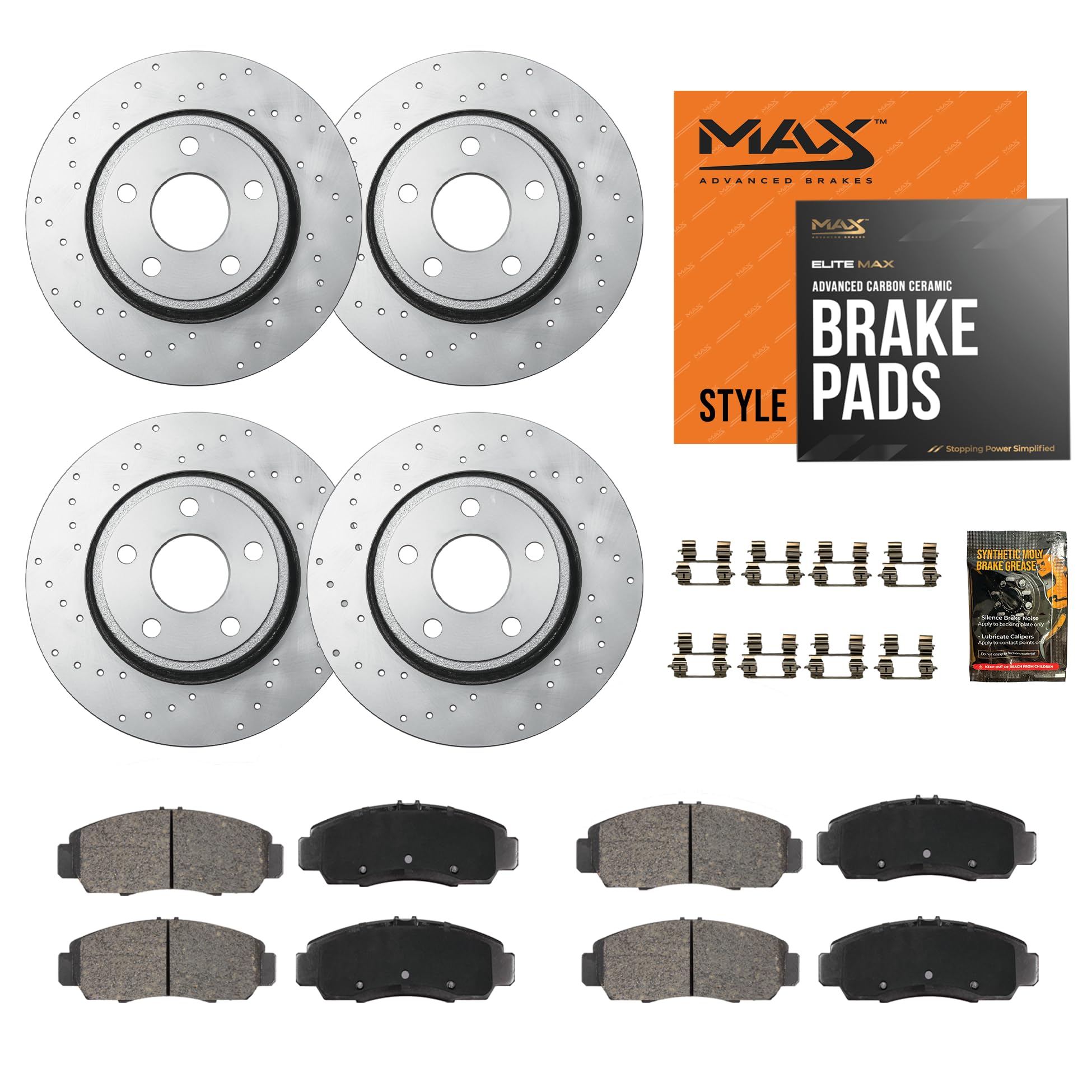 Max Advanced Brakes Front &amp; Rear Brake Kit For Ford Focus