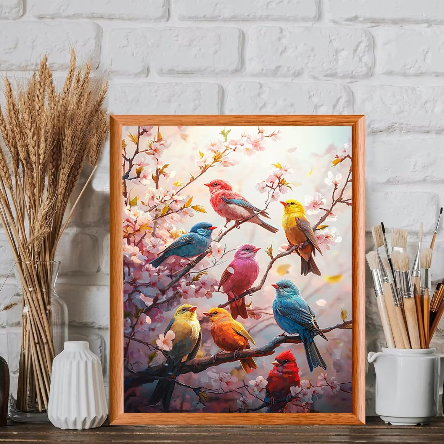 Kwiat Wiśni i Ptak Malarstwo Numery Zestawy dla dorosłych, 60x80cm m-1071