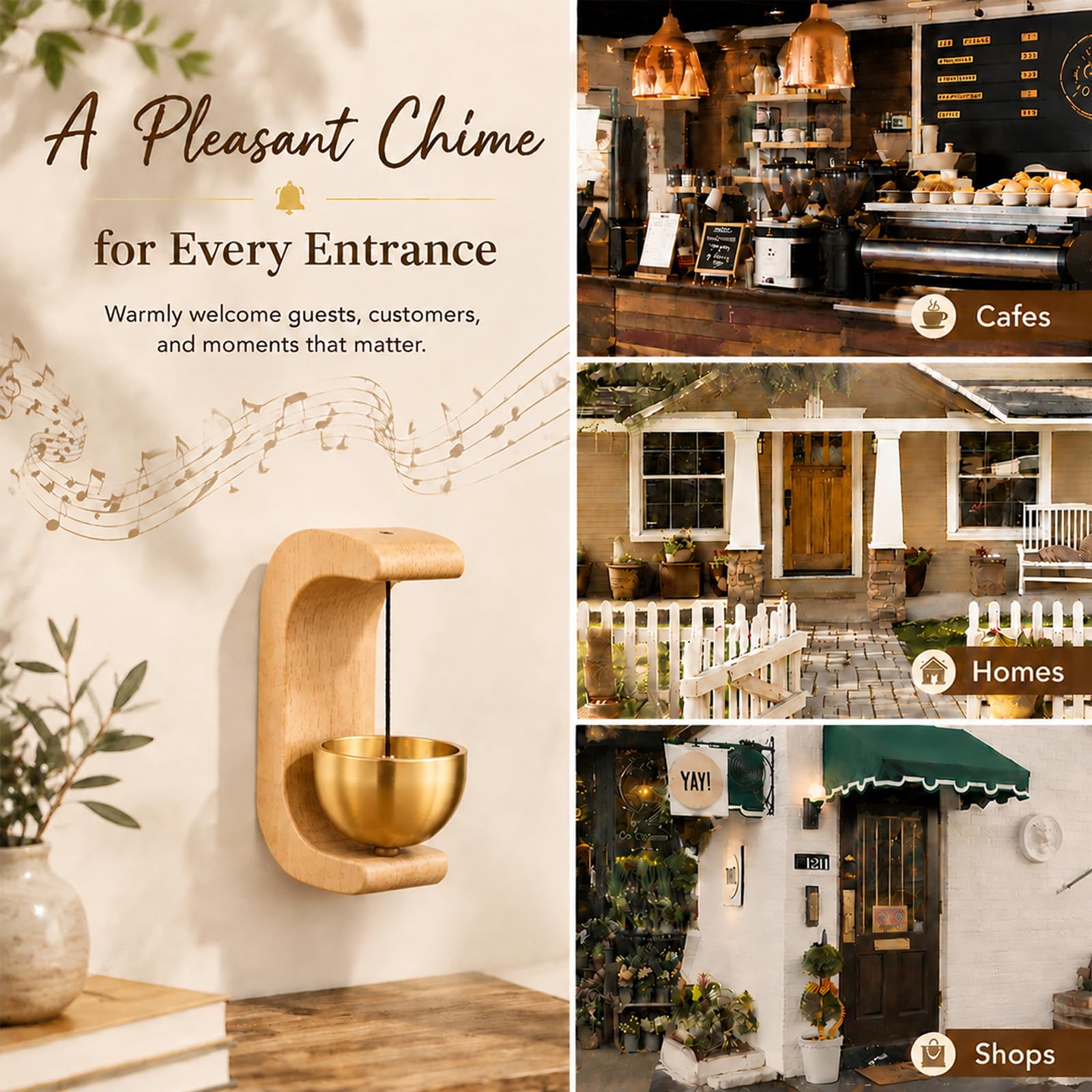 Rustic Wooden Door Chime - 2 Pack -5