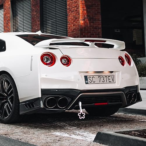 Miniatura 7 de JDM - Anillos Tsurikawa con forma de Sakura, anillos de advertencia para parachoques delantero trasero, metro, tren, autobús, correa de mano para