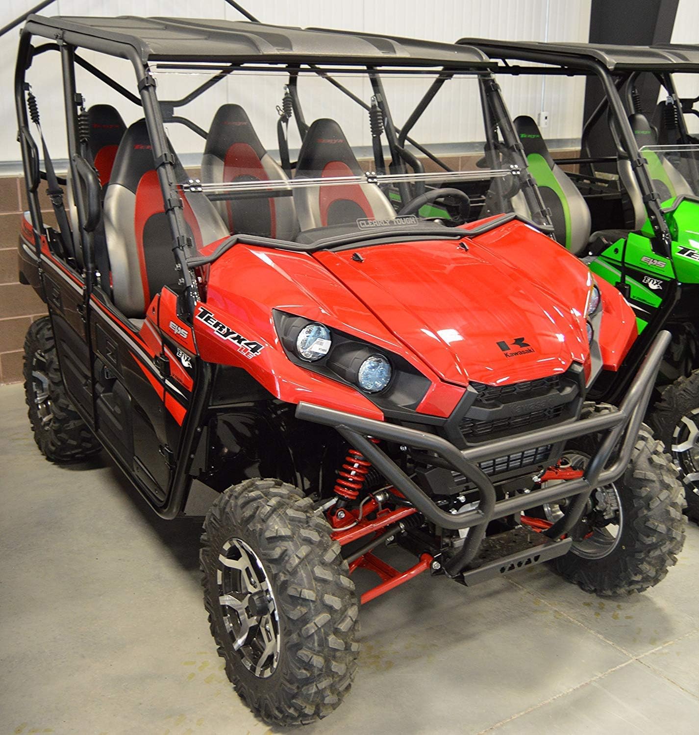 Kawasaki Teryx Full Folding Windshield (2016 & newer 800/800 4 models) | SCRATCH RESISTANT | Extreme versatility! Full, half or off in seconds | Premium Lexan MR10 poly w/Hard Coat | Made in America!