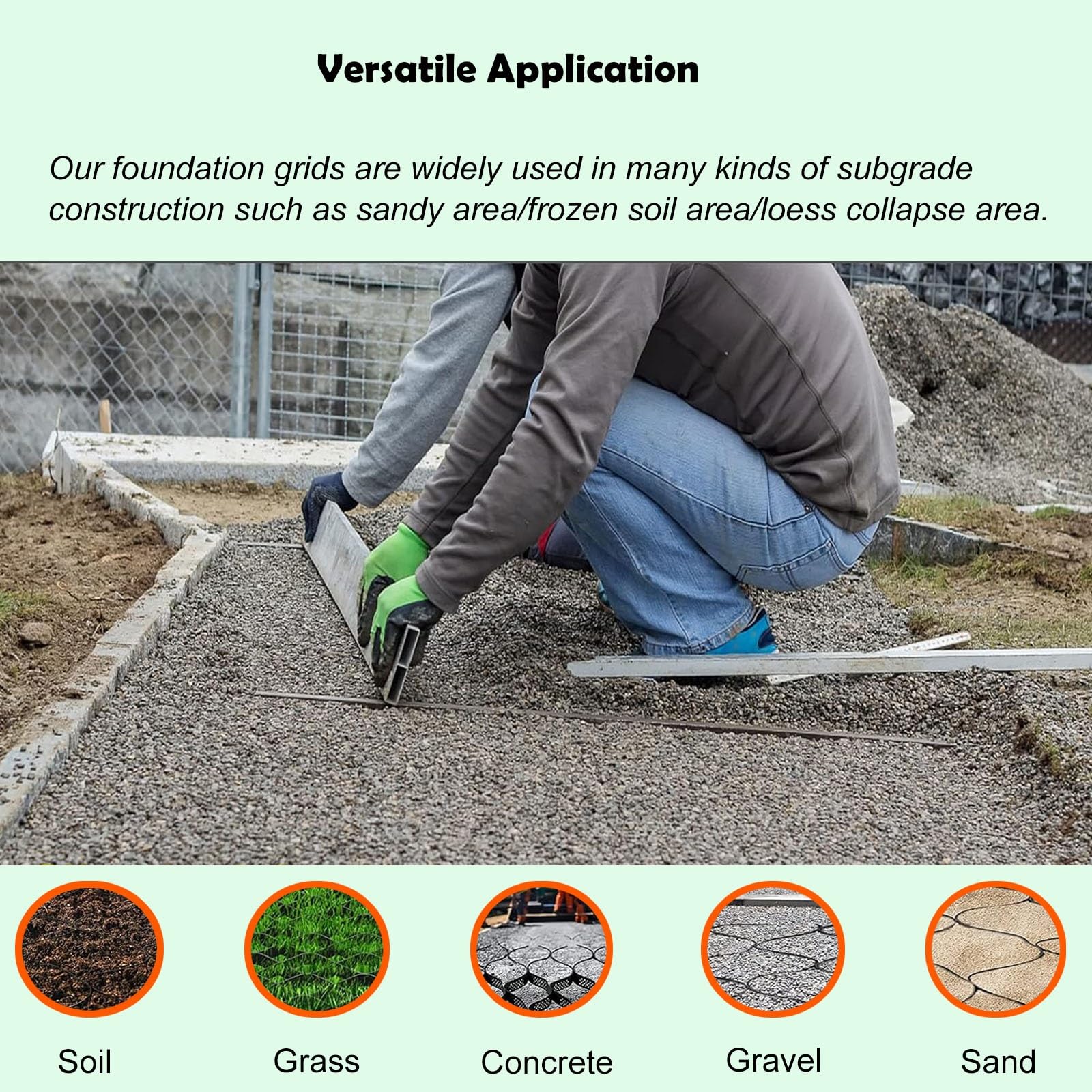 geogriglia Griglie per La Stabilizzazione del Terreno Griglie per Il Terreno Versatili, Espandibili E Pieghevoli, Griglie per Pavimentazioni in HDPE 1885 Lbs di Carico per Sq Ft GeoGrids (Size : 1x5