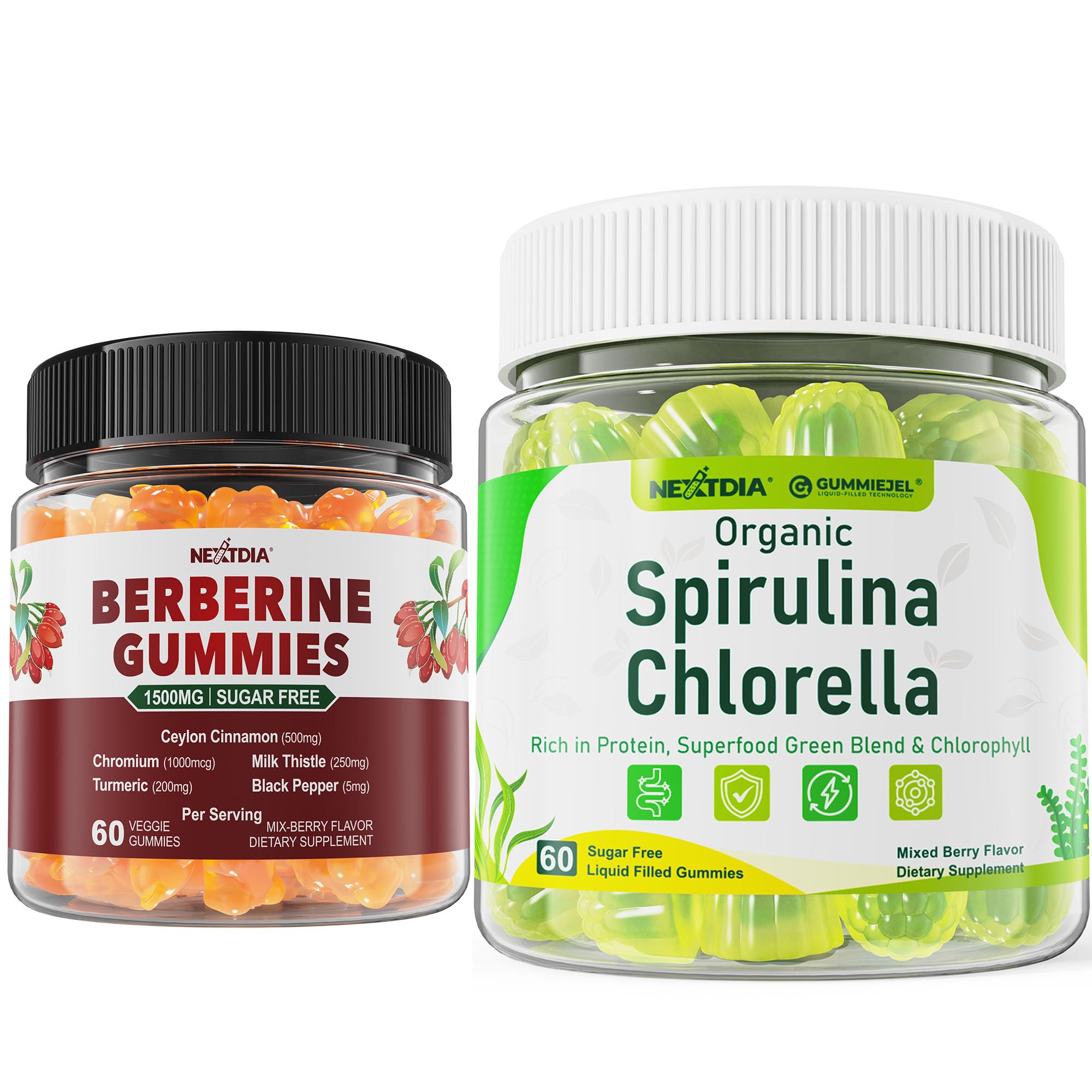 Amazon.com: Nextdia Organic Spirulina Chlorella Gummies +
