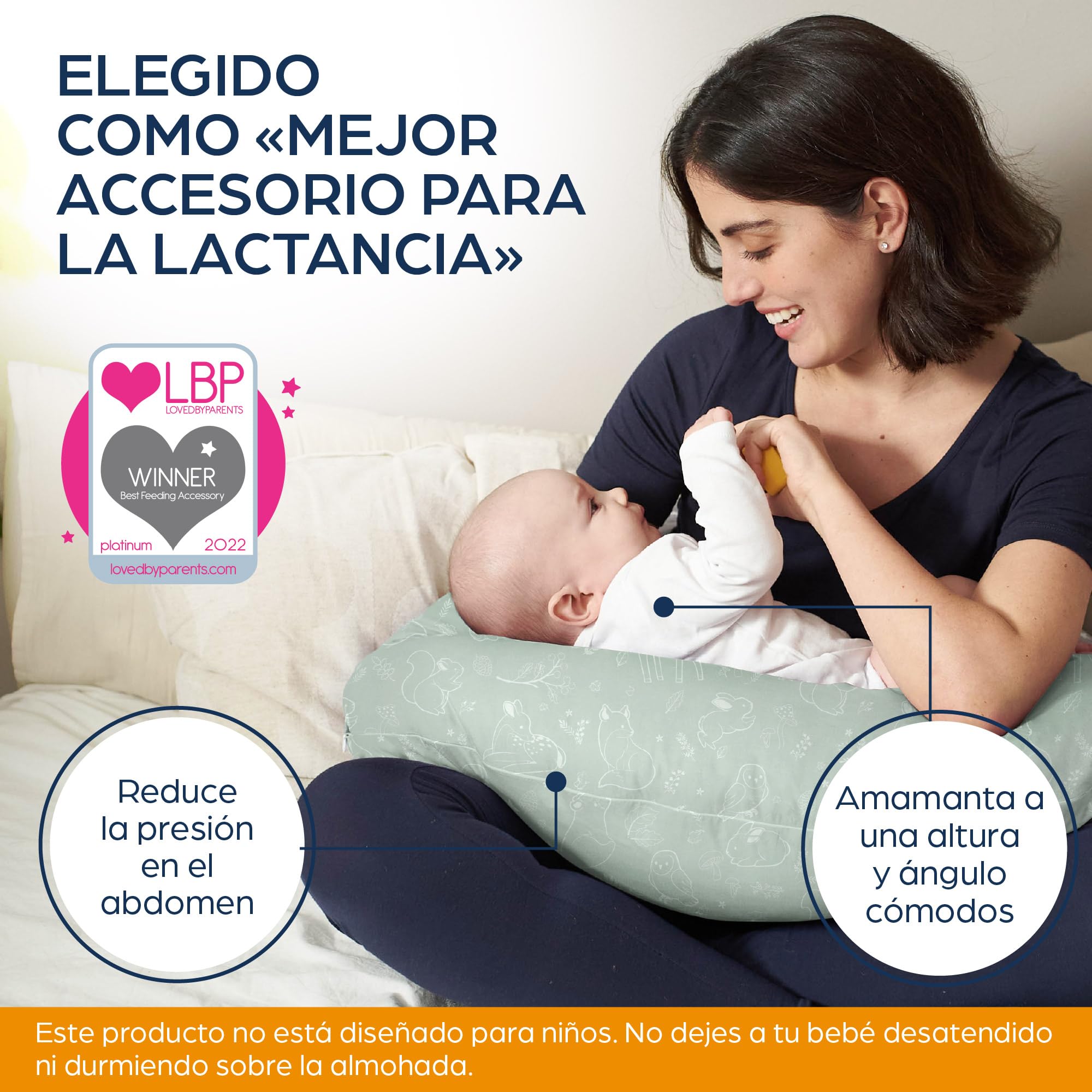Niimo Cojín Embarazada XXL - Ganador del Doble Platino 2022, Cojín Embarazada y Cojín Lactancia Bebé con Funda 100% de Algodón, Almohada Embarazada Dormir, Lavable Relleno de Poliester