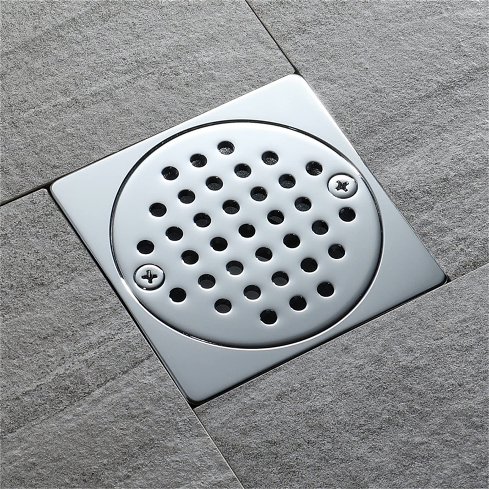1 Desagüe De Suelo Redondo De Cobre Plateado De 90 X 90 Mm, Cubierta De Suelo, Rejilla De Desagüe De Ducha De Gran Desplazamiento.