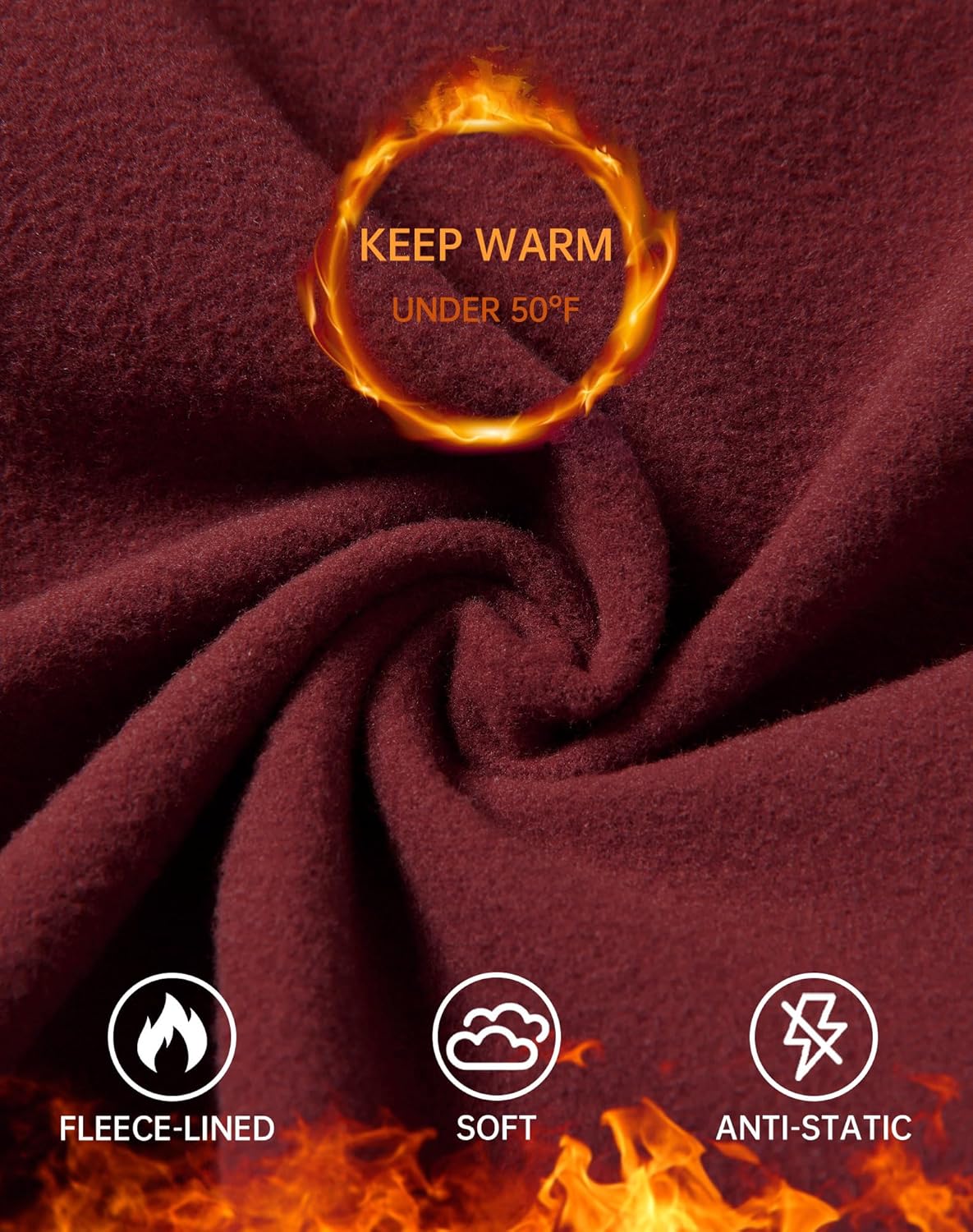 YOYOYOGA Fleece Lined Leggings Women with Pockets Tummy Control High Waisted Thermal Yoga Pants Workout Warm Winter - Image 4