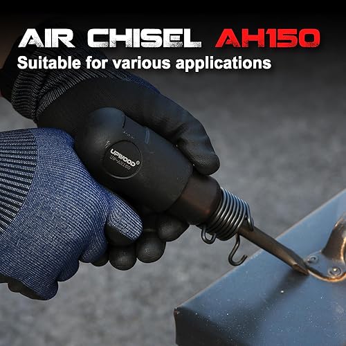 Miniatura 7 de UW-AH150 Kit de martillo neumático de barril corto con retenedor de cambio rápido y 4 cinceles, carrera de 1-58 pulgadas, 4500 BPM, peso ligero