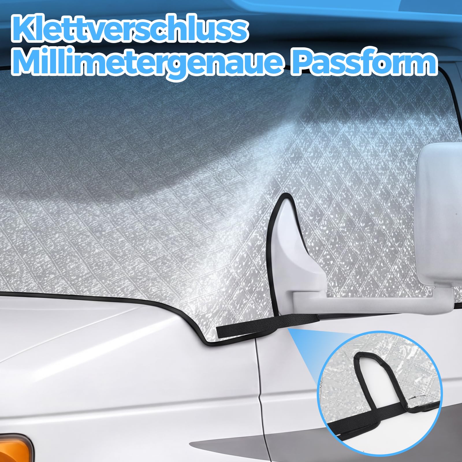 Thermische Fenstermatte Silber Thermische Abdeckung für FIAT Ducato, Citroen Jumper X250/290 von 2006-2025, Wohnmobil Sonnenschutz Frontscheibenabdeckung, Ganzjahresschutz gegen UV, Hitze, Frost