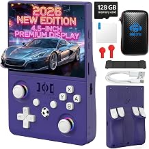 Newest R36MAX II 4.5" Retro Handheld Game Console, 128GB Portable Device Purple