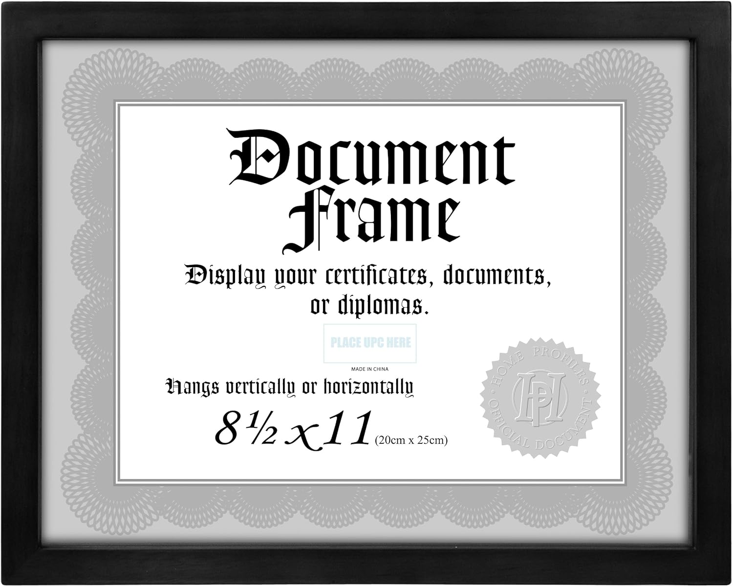 Malden International Designs Home Profiles Black and Silver Document Frame, 8.5x11