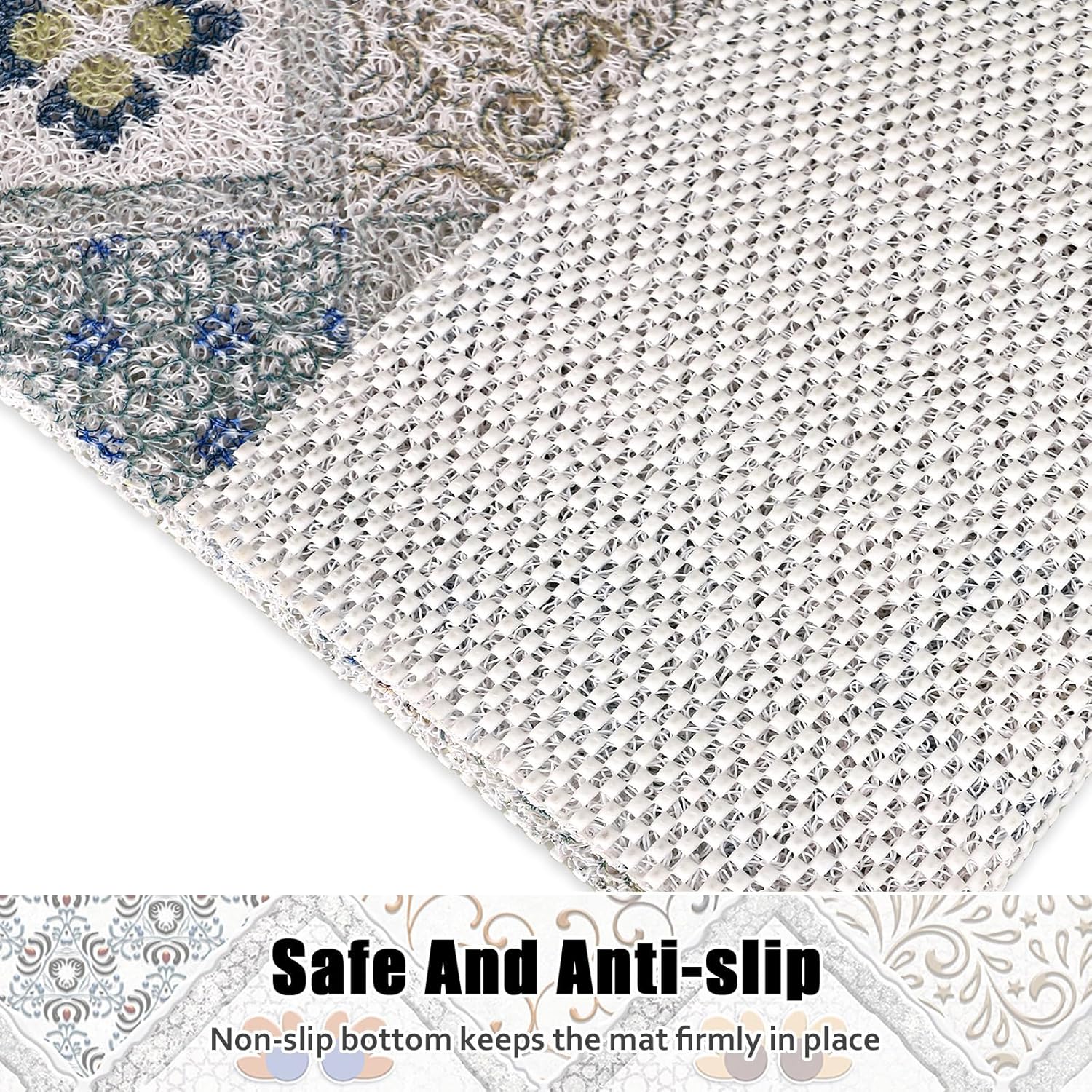 Shower Mat Non Slip - 24x36 Inch Shower Mats for Inside Shower with Drain Hole in Middle, Super Soft and Comfortable PVC Loofah Massage Bath Mat for Shower, Anti Slip Shower Stall Mat, Quick Drying - Image 2