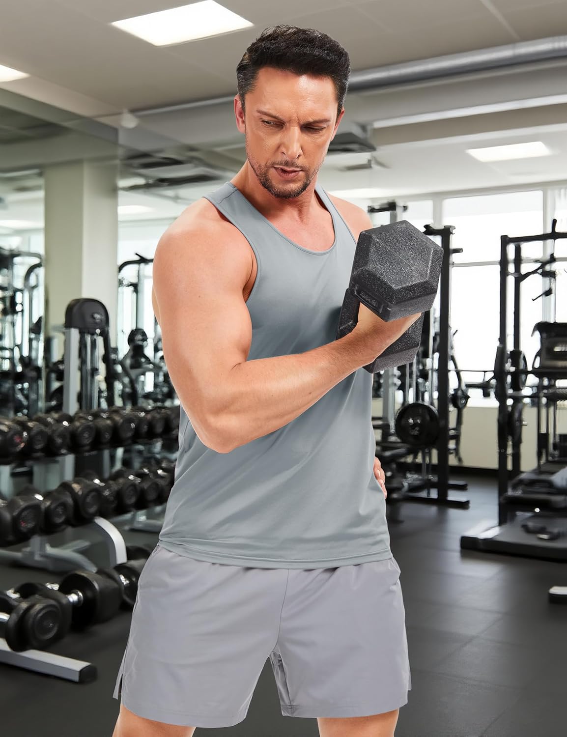 TACVASEN Men's Workout Tank Tops Y-Back Quick Dry Muscle Shirts Gym Athletic Fitness Tank Sleeveless Summer UPF 50+ T Shirt - Image 3